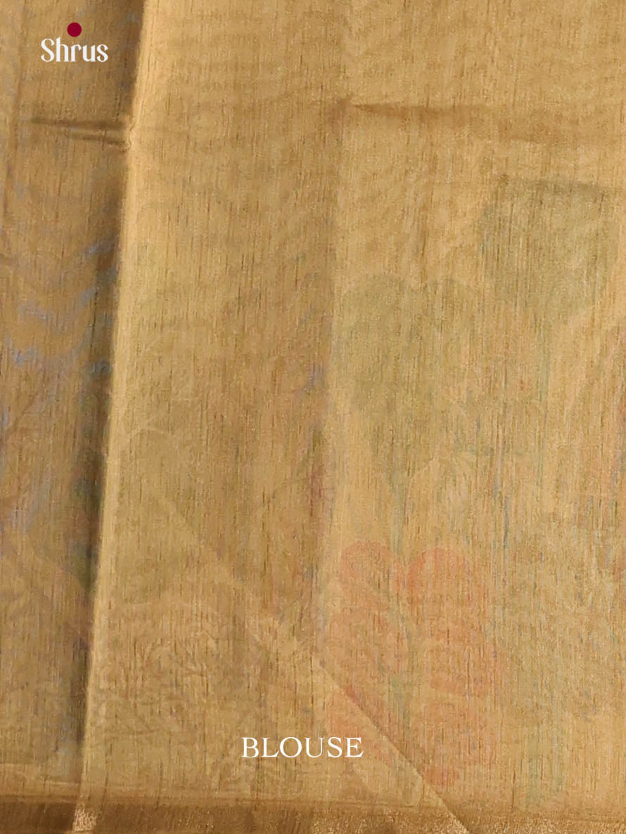 Beige - Semi Chanderi Saree - Shop on Shrus.com