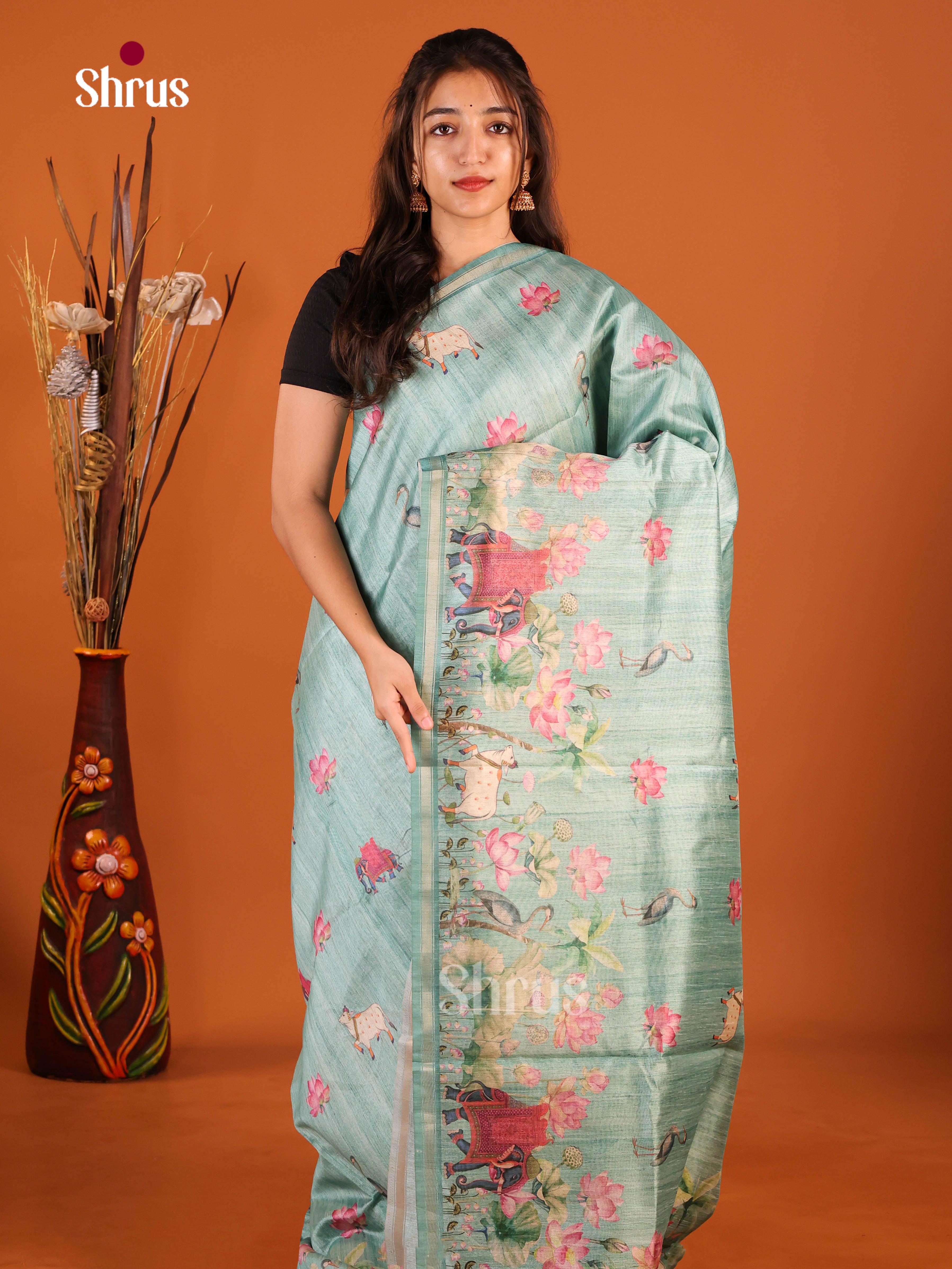 Blue - Semi Chanderi Saree