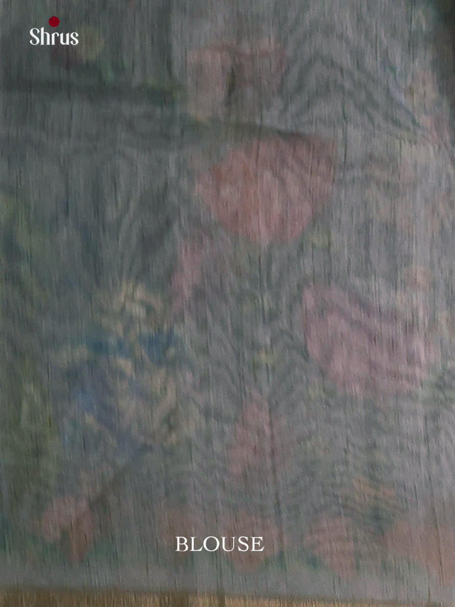 Elephant black - Semi Chanderi Saree