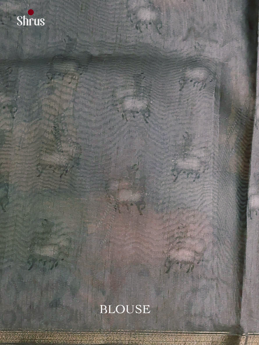 Elephant Black - Semi Chanderi Saree