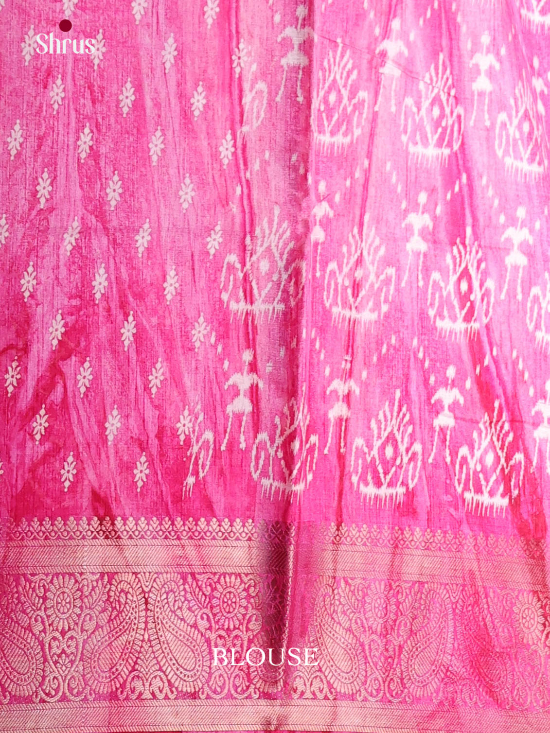 Pink- Semi Dola silk Saree