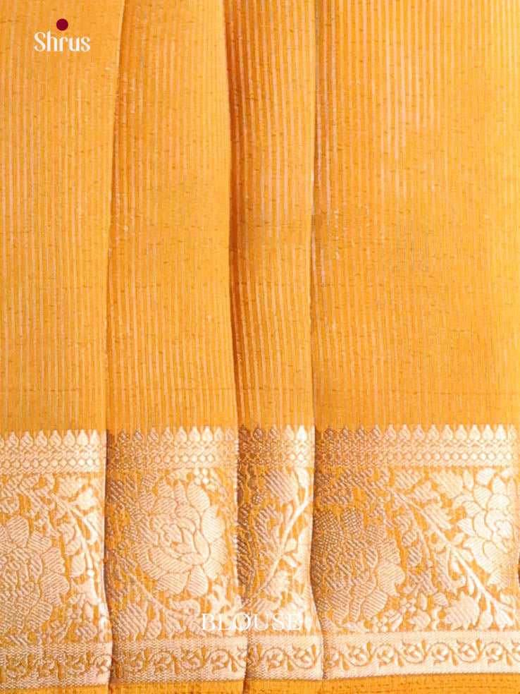 Mango Yellow - Semi Rawsilk Saree
