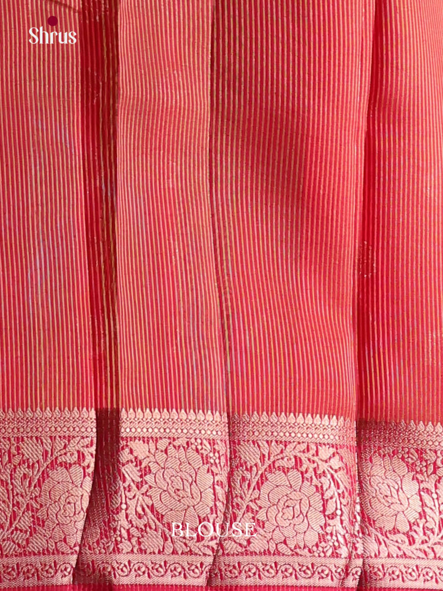 Pink - Semi Rawsilk Saree