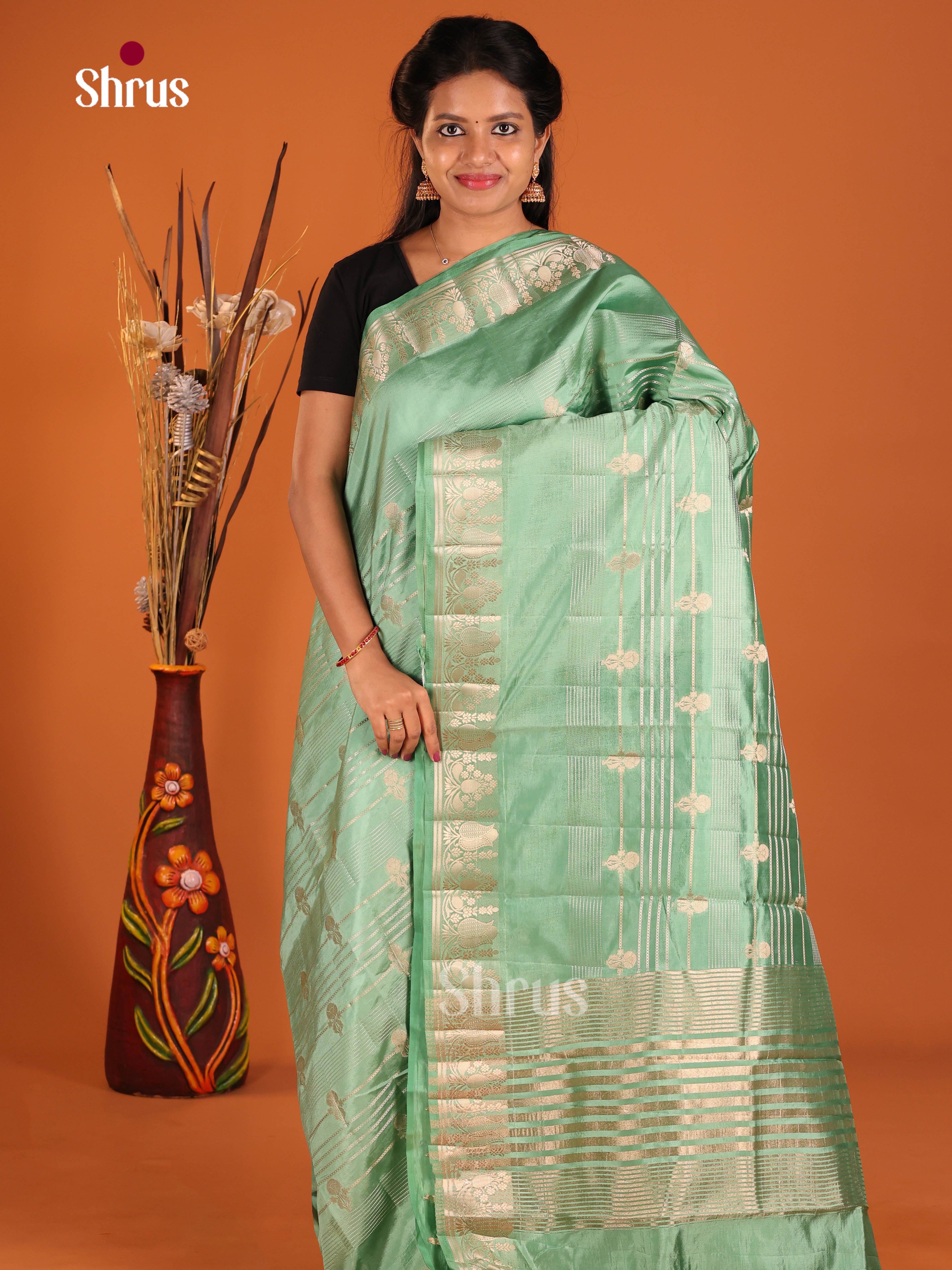 Pastel Green - Semi Rawsilk Saree
