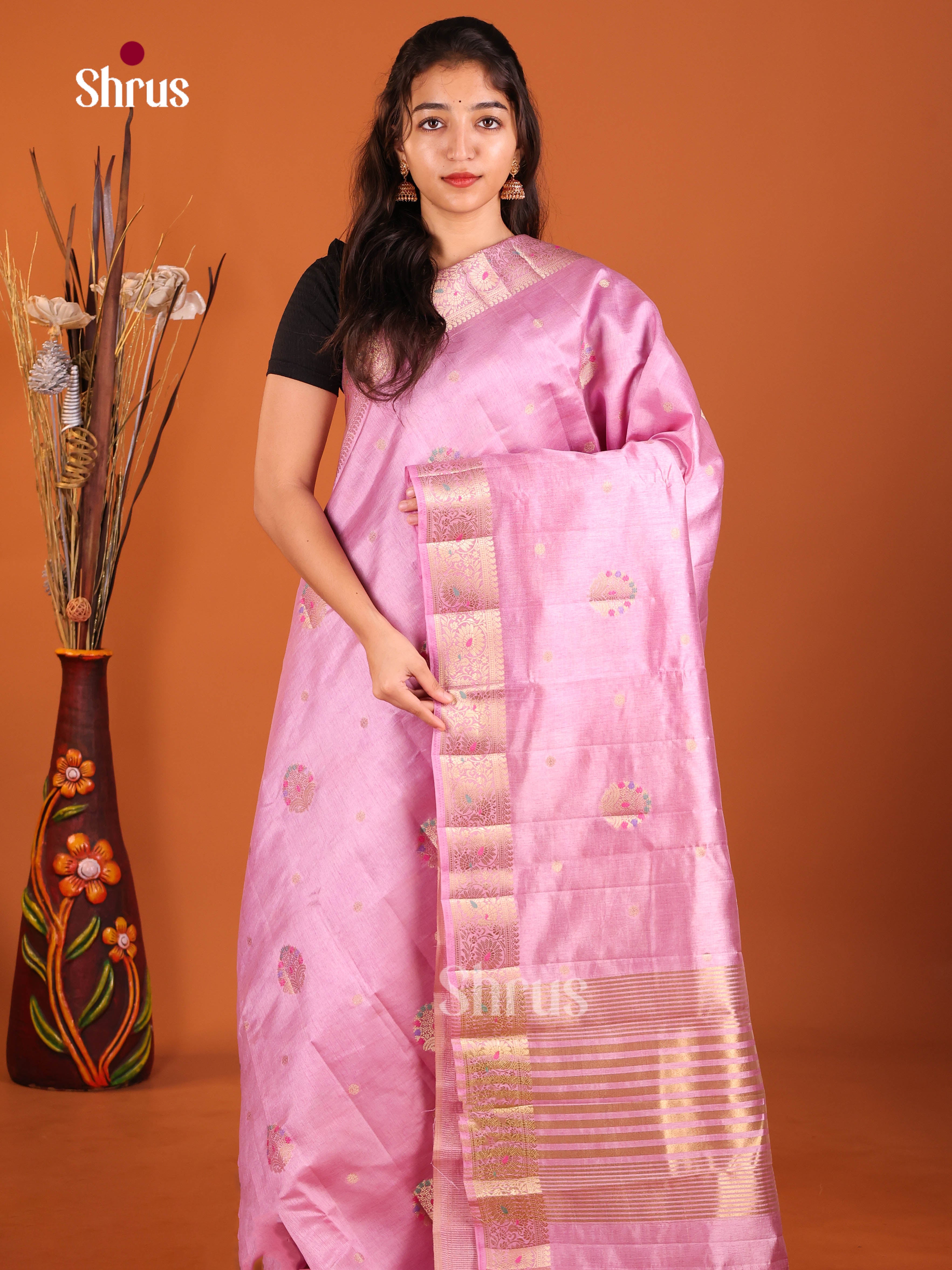 Lavender - Semi Rawsilk Saree