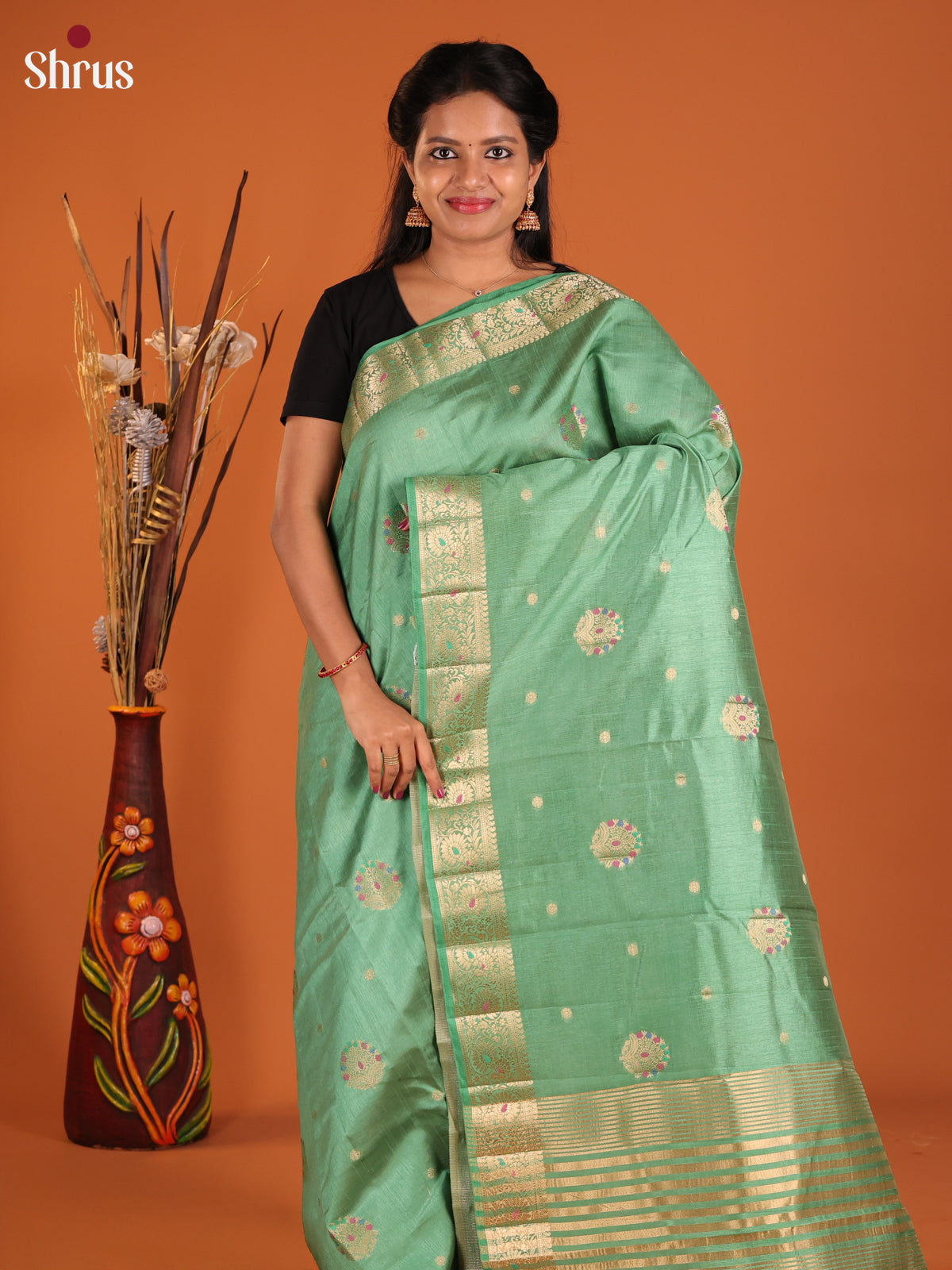 Pastel Green - Semi Rawsilk Saree