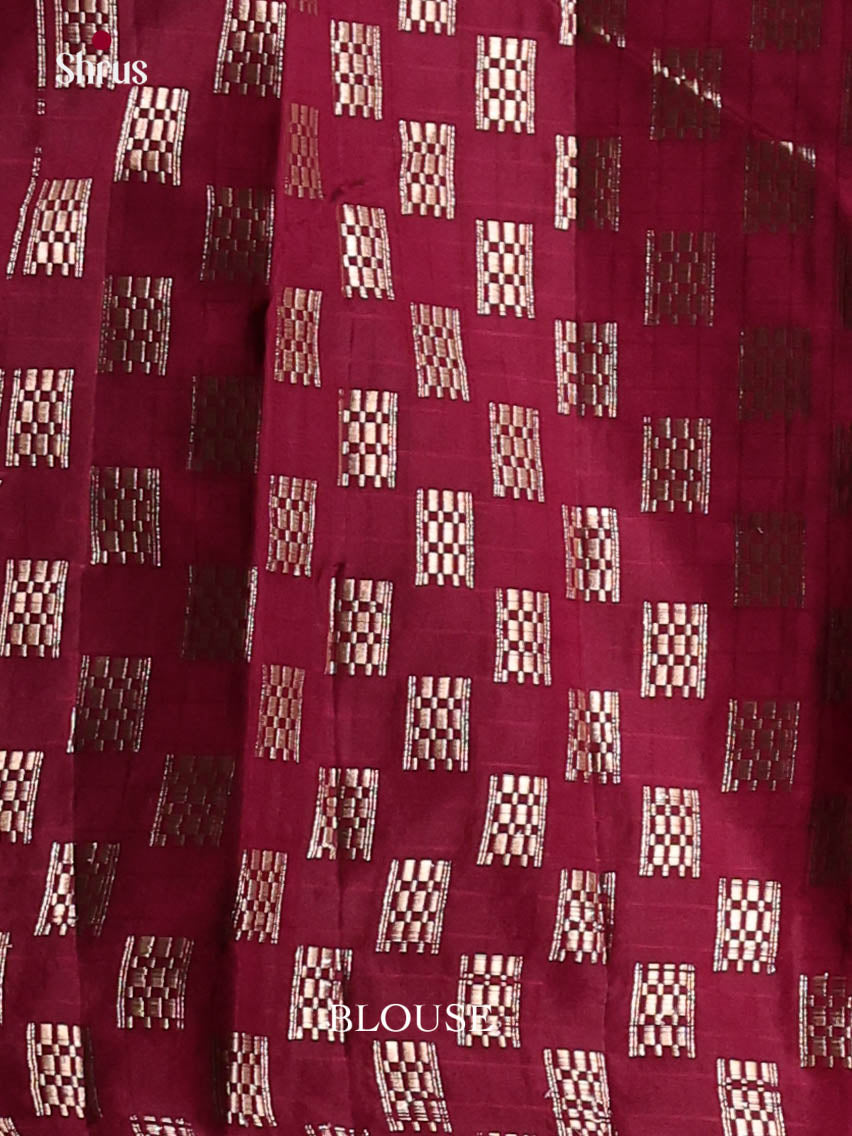 Maroon - Semi Rawsilk Saree