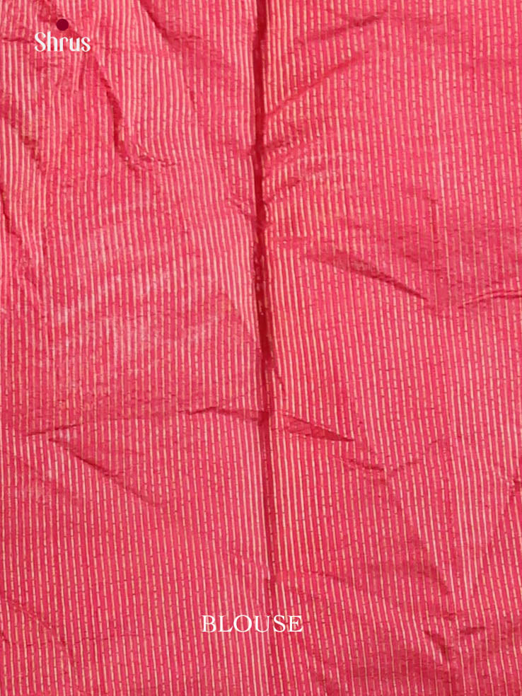 Pink - Semi Rawsilk Saree