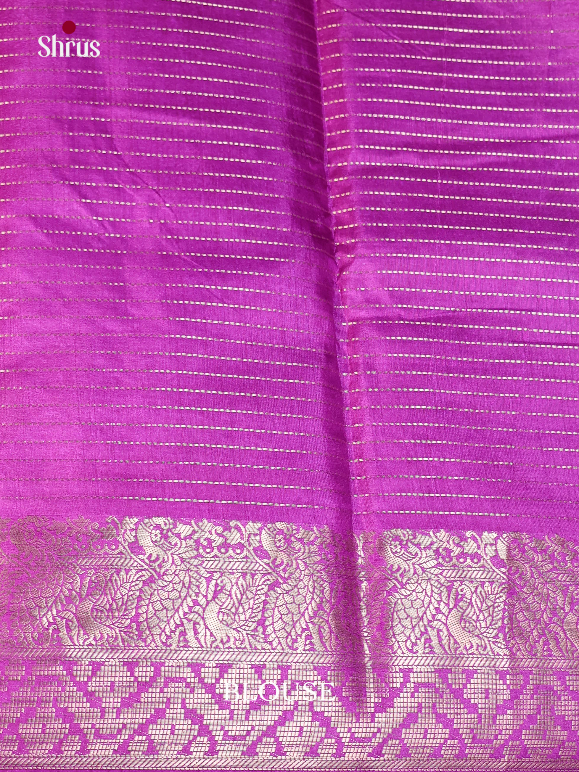 Cream & Purple - Semi Tussar Saree