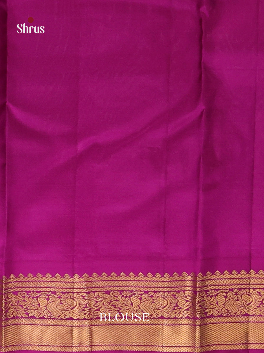 Opulent Teal Kanjivaram Saree with zari floral buttas & Purple Brocade Pallu 2