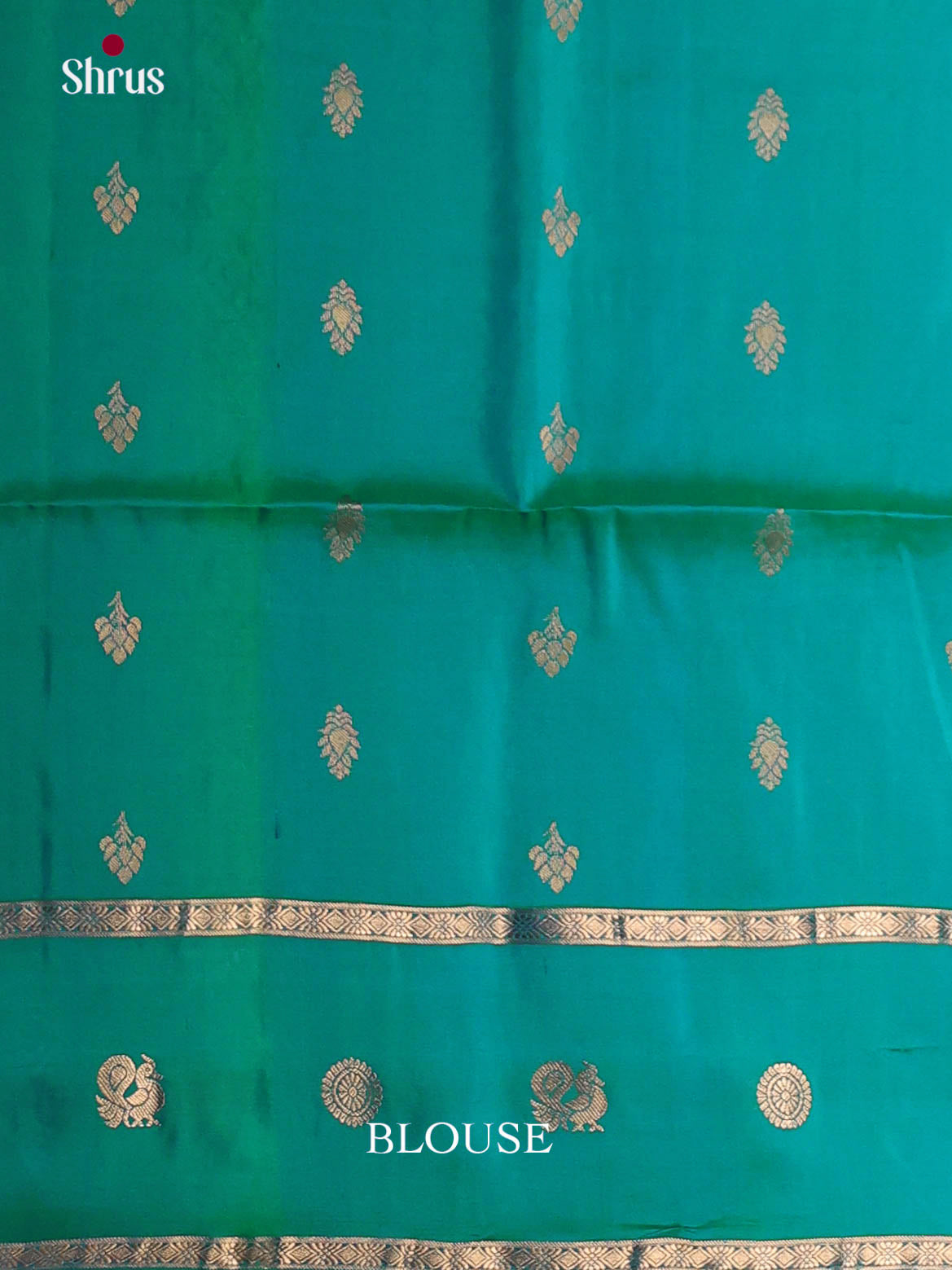 Radiant Orangish Pink Soft Silk Saree with gold floral buttas & Teal Rettaipet Zari Border 2