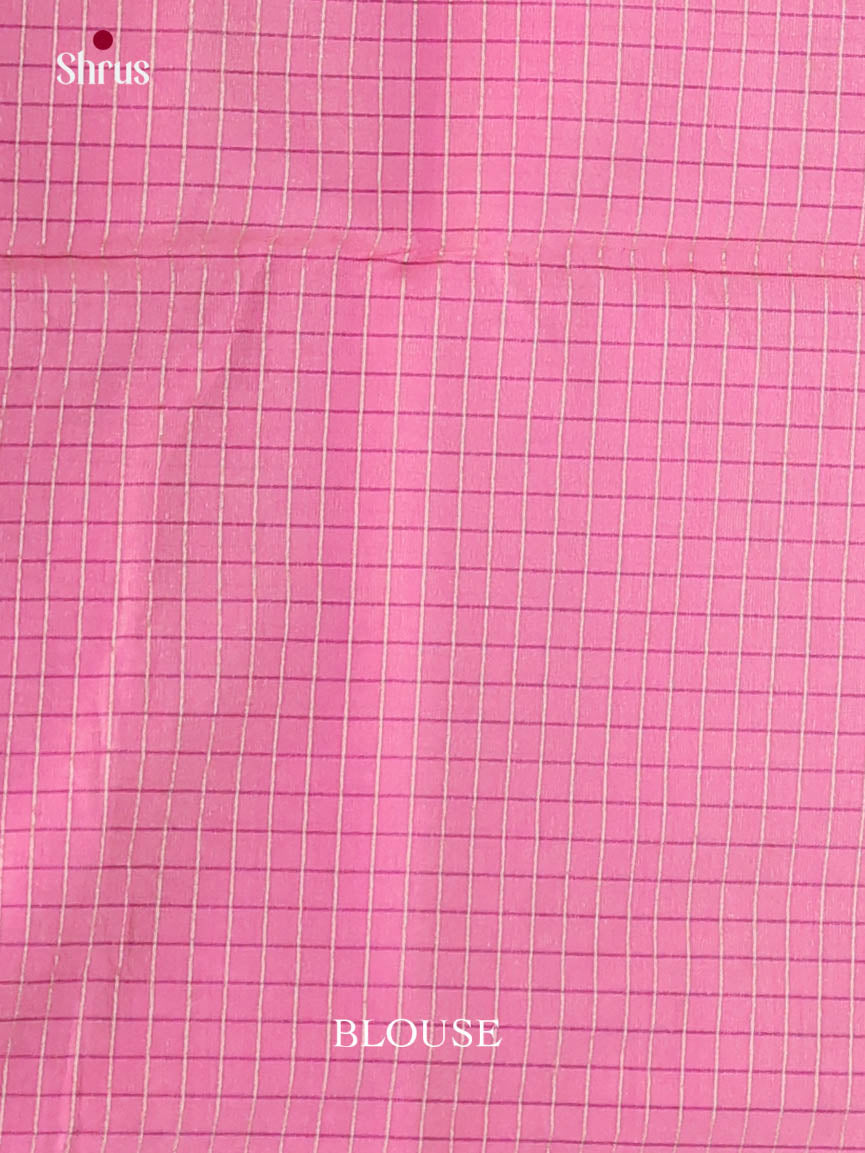 Grey Green & Pink - Semi Silkcotton Saree