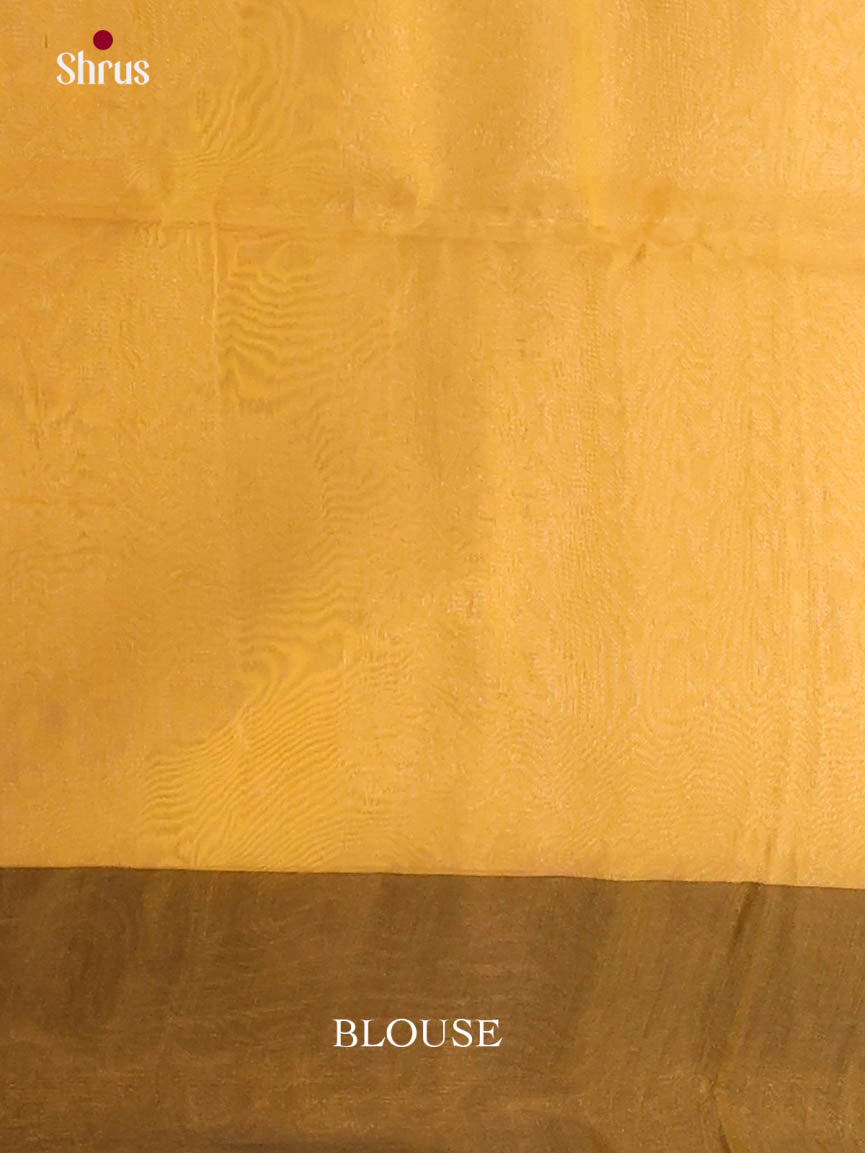 Grey & Mustard - Semi Silkcotton Saree