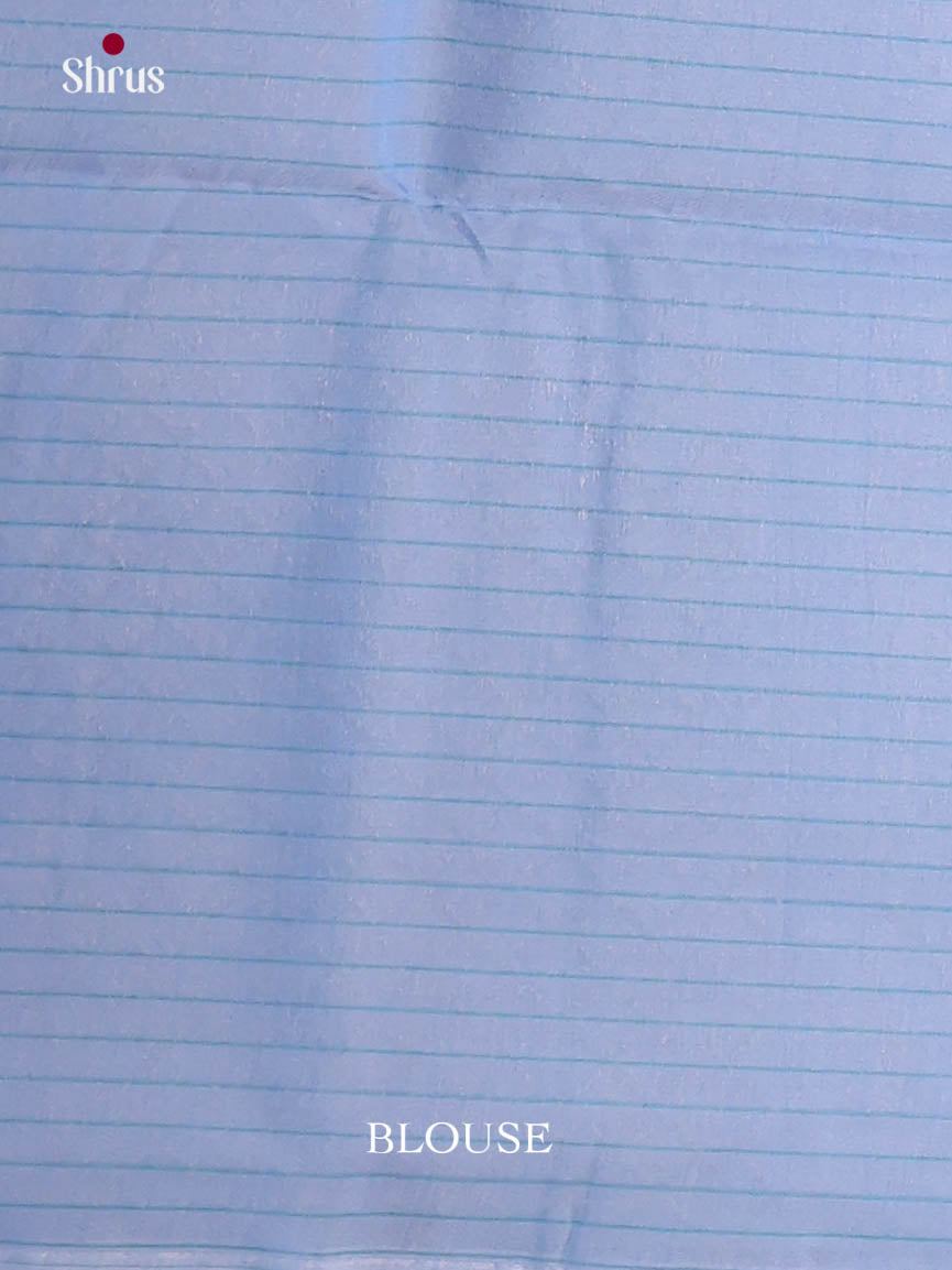 Pastel Green & Blue - Semi Silkcotton Saree