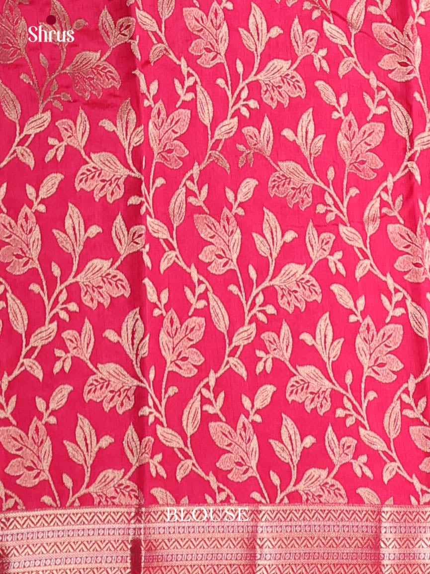 Pink - Semi Rawsilk Saree