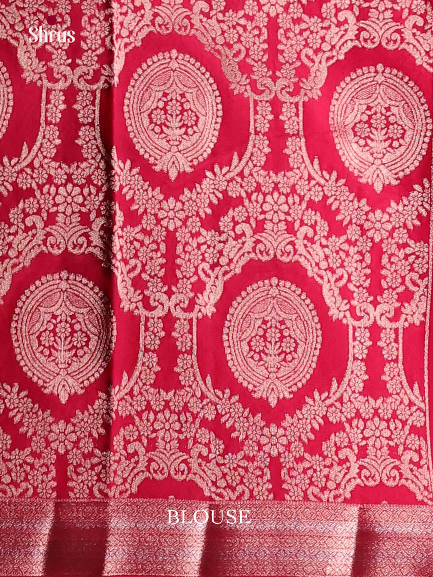 Pink - Semi Rawsilk Saree