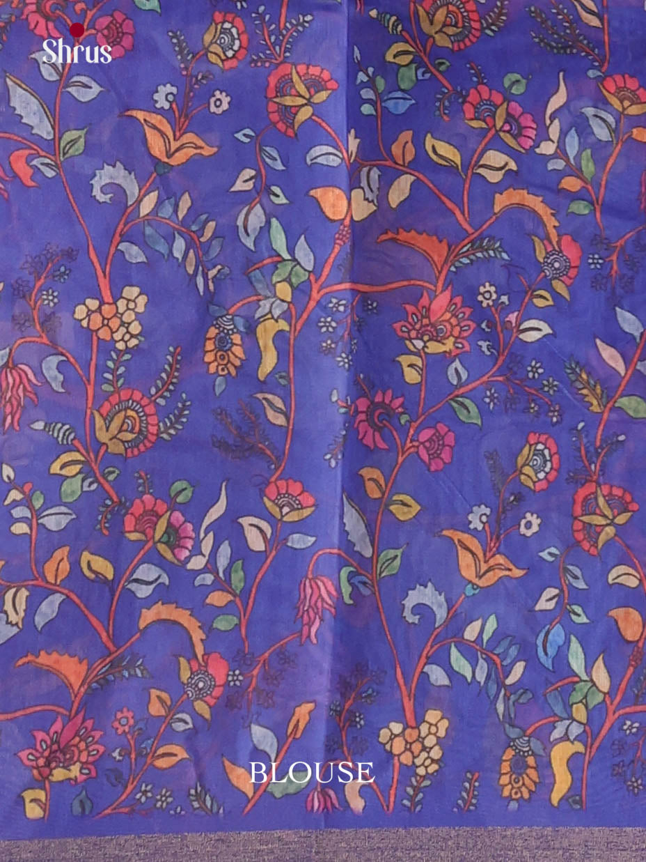 Yellow & Blue - Linen Cotton Saree