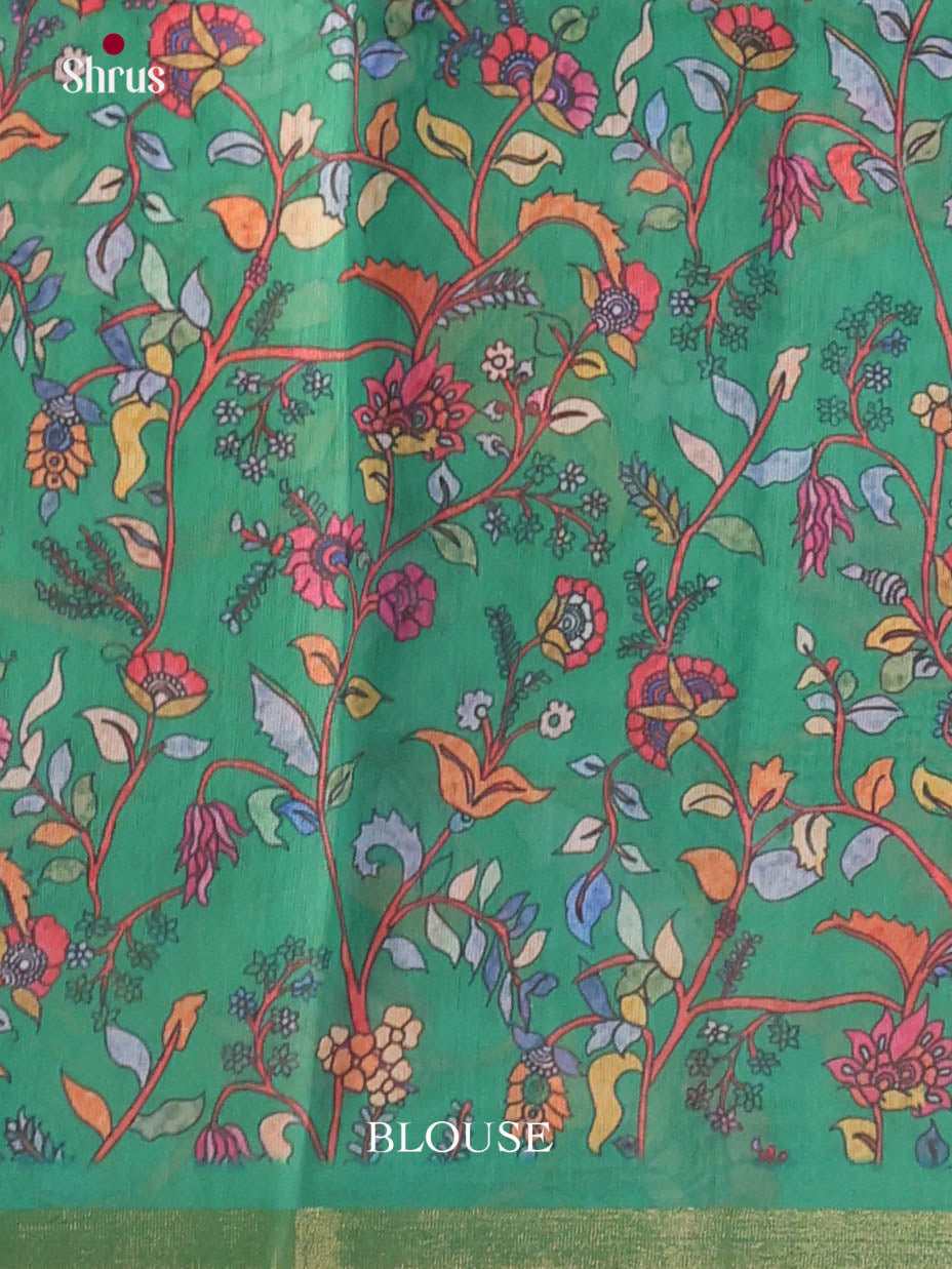 Pink & Green - Linen Cotton Saree