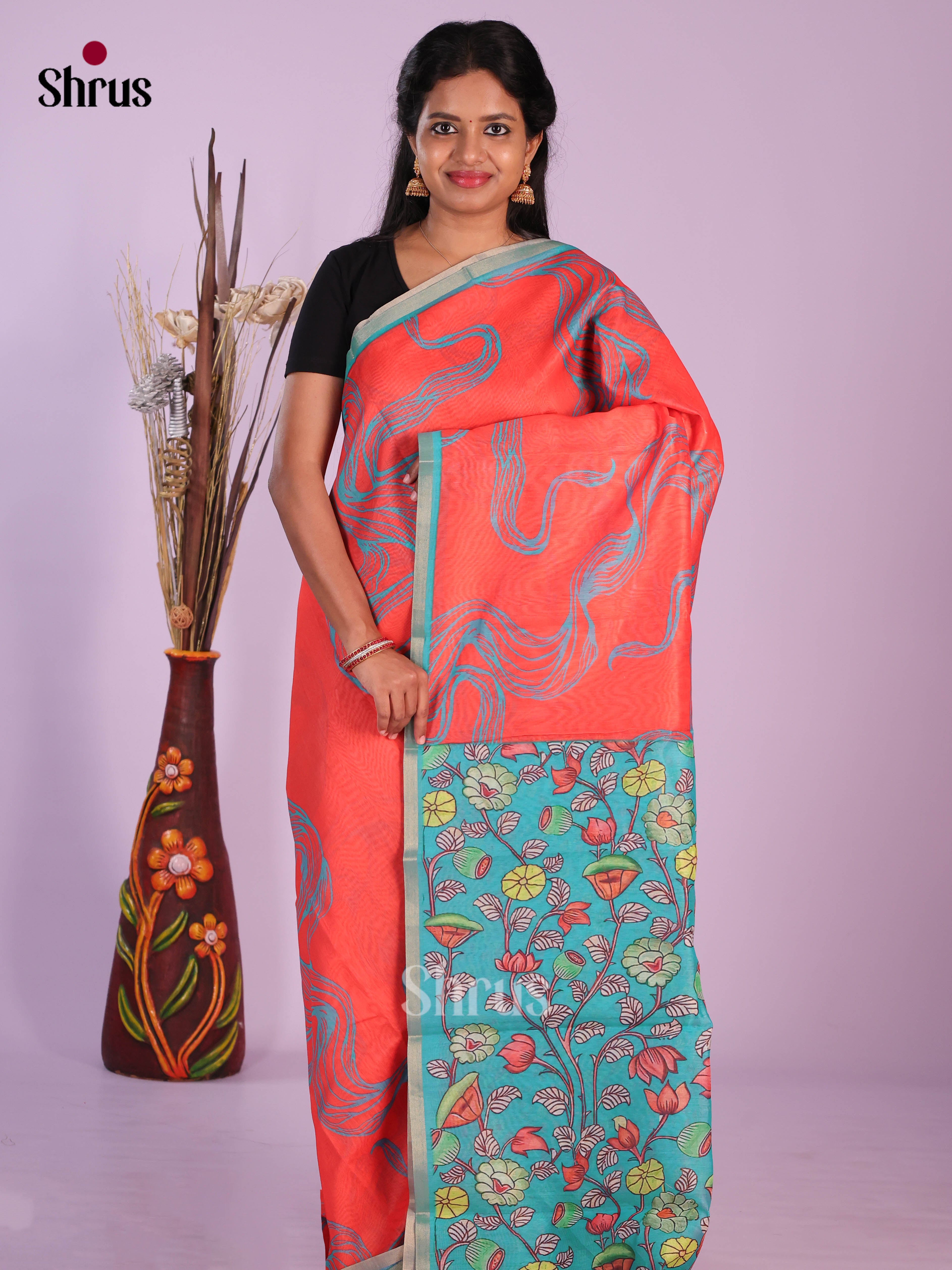 DJS06149 - Linen Cotton Saree - Shop on Shrus.com