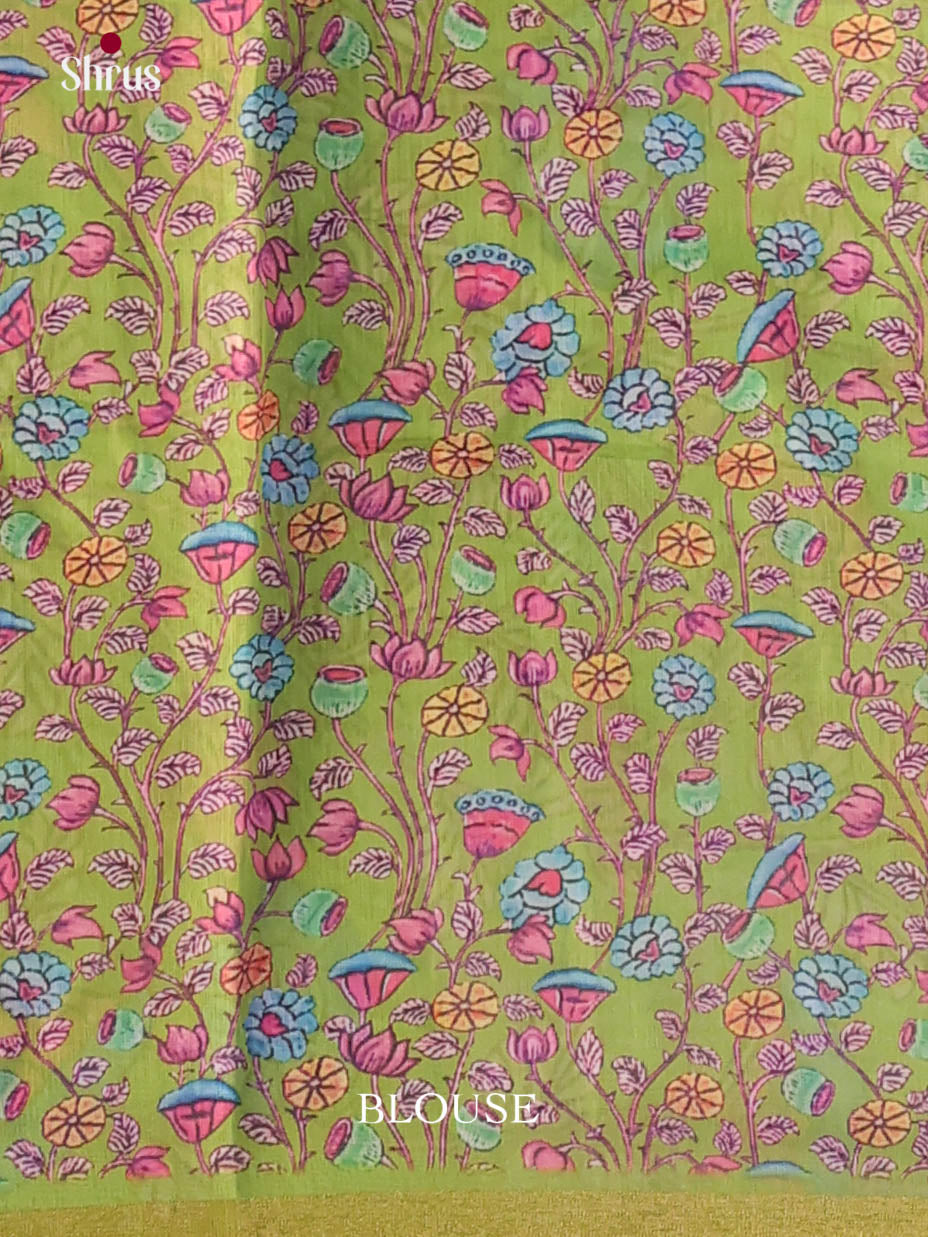 Purple & Green - Linen Cotton Saree