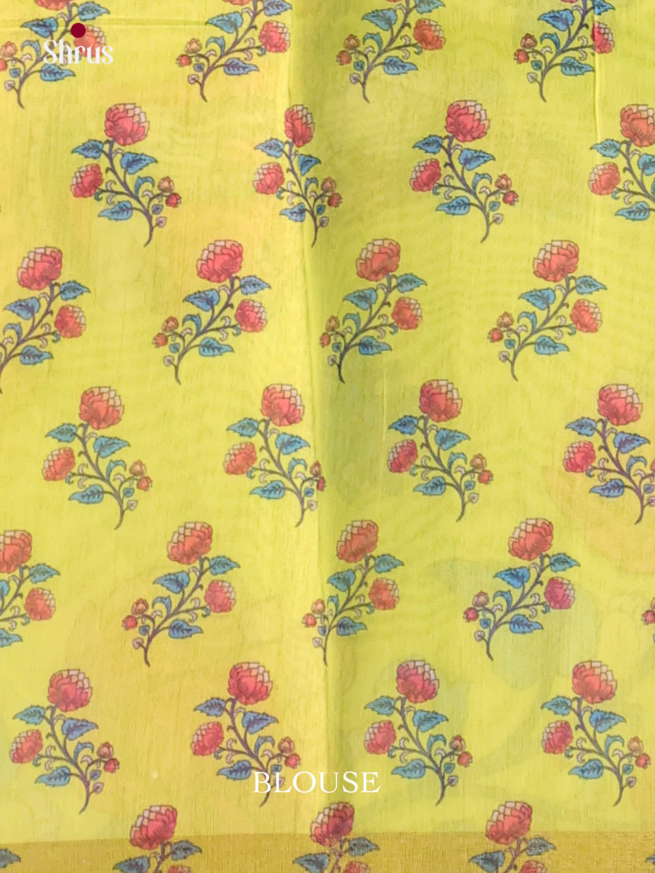 Blue & Yellow- Linen Cotton Saree