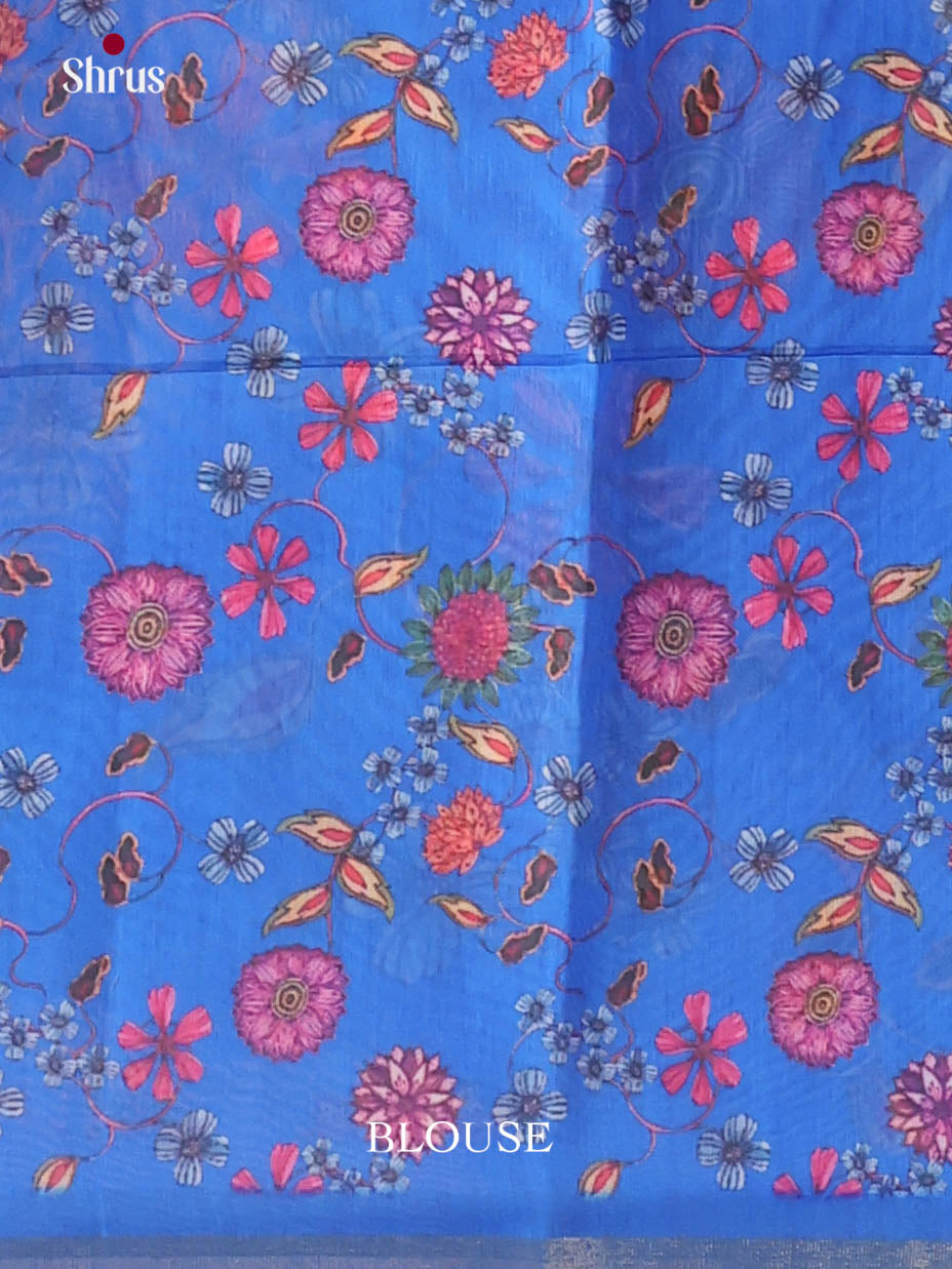 Green & Blue - Linen Cotton Saree