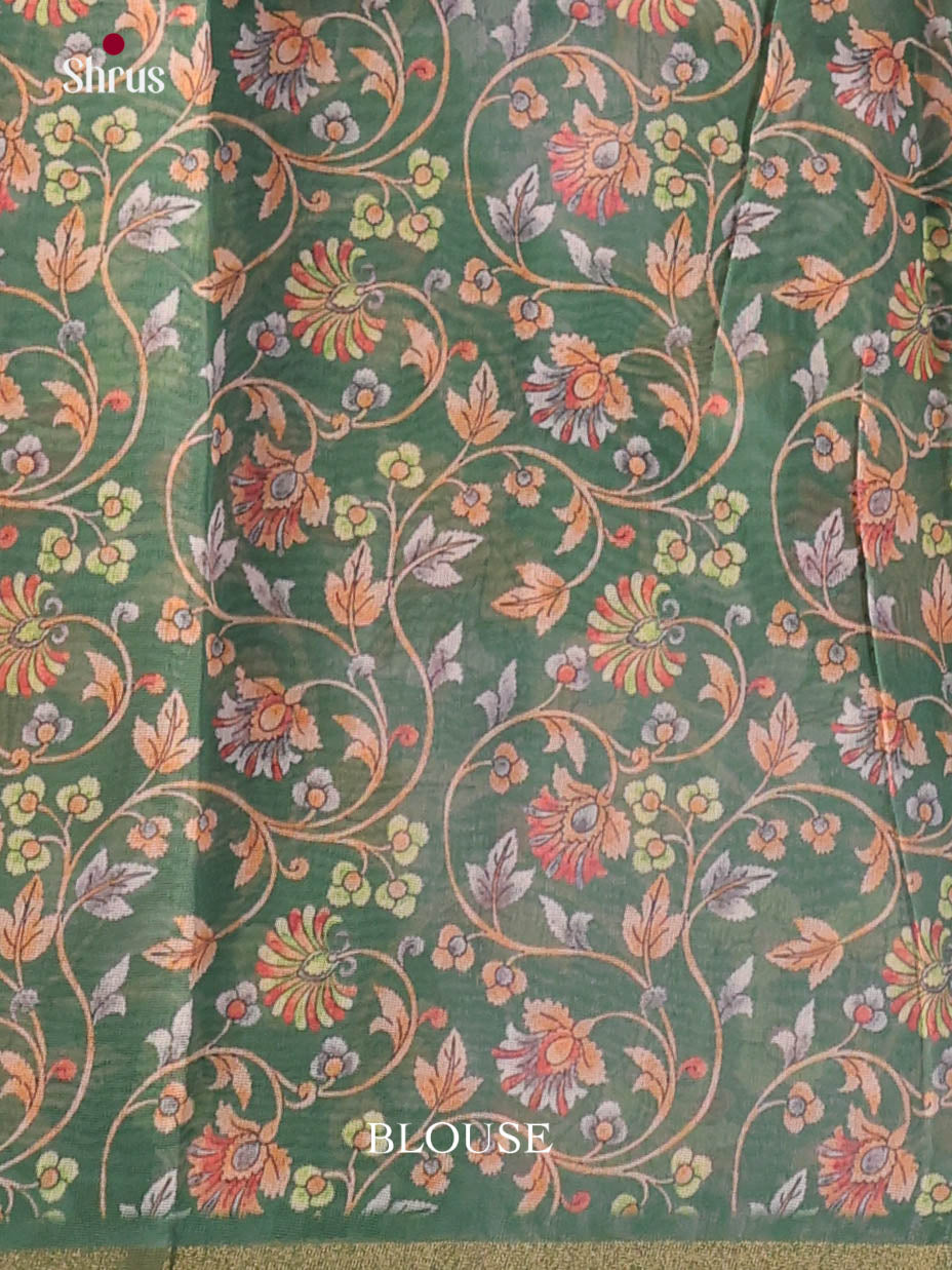 Pink & Green - Linen Cotton Saree