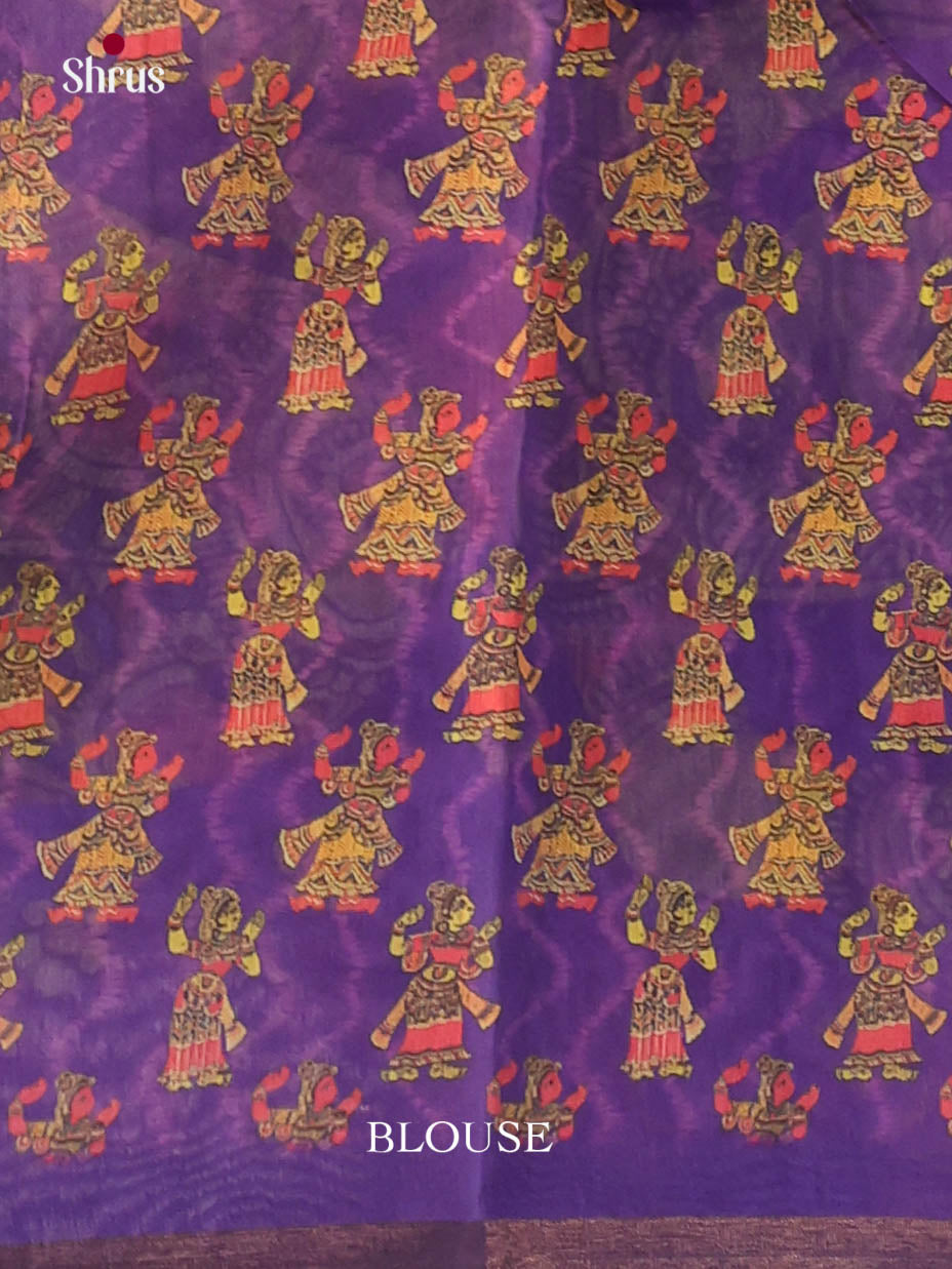 Green & Purple- Linen Cotton Saree