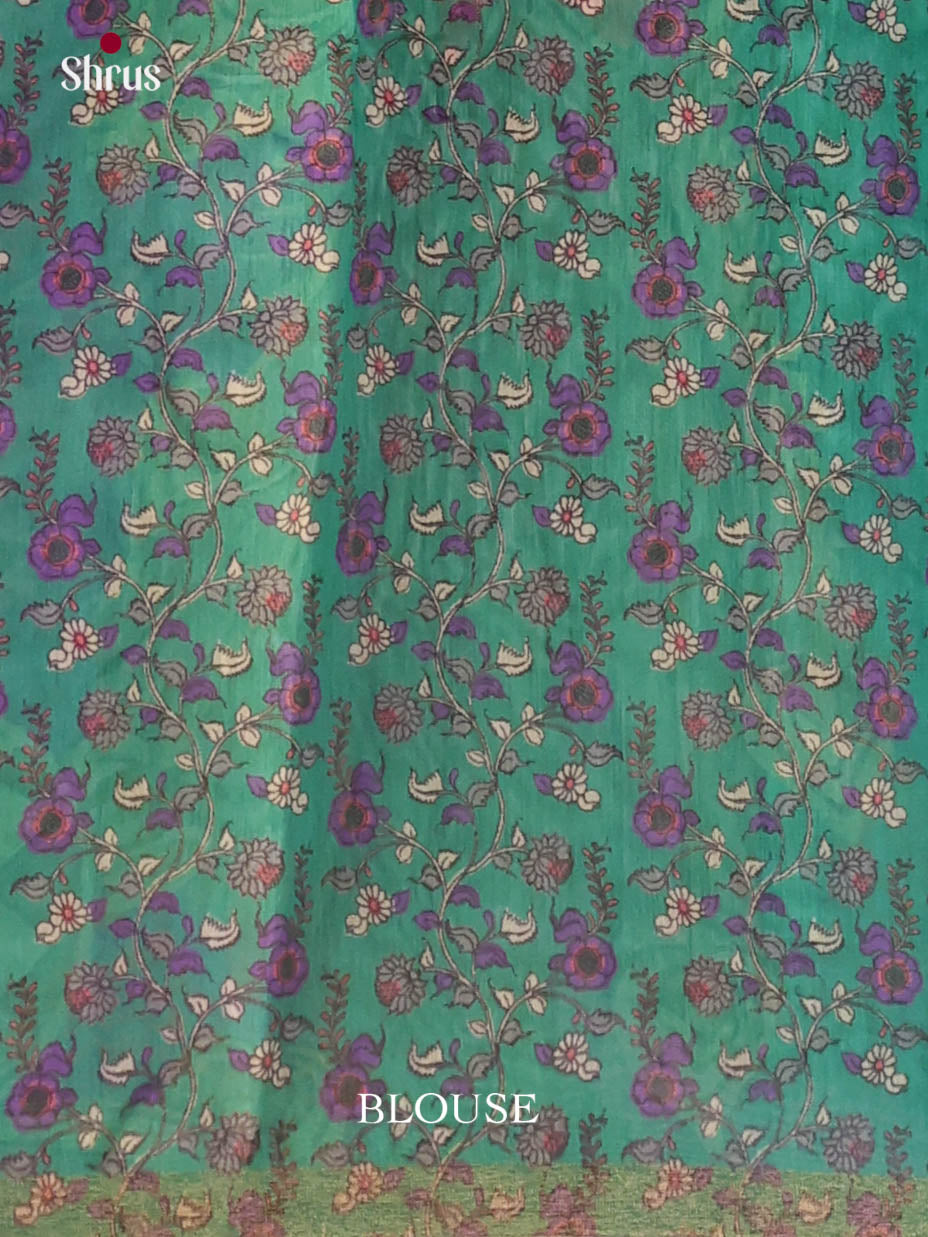 Purple & Green- Linen Cotton Saree