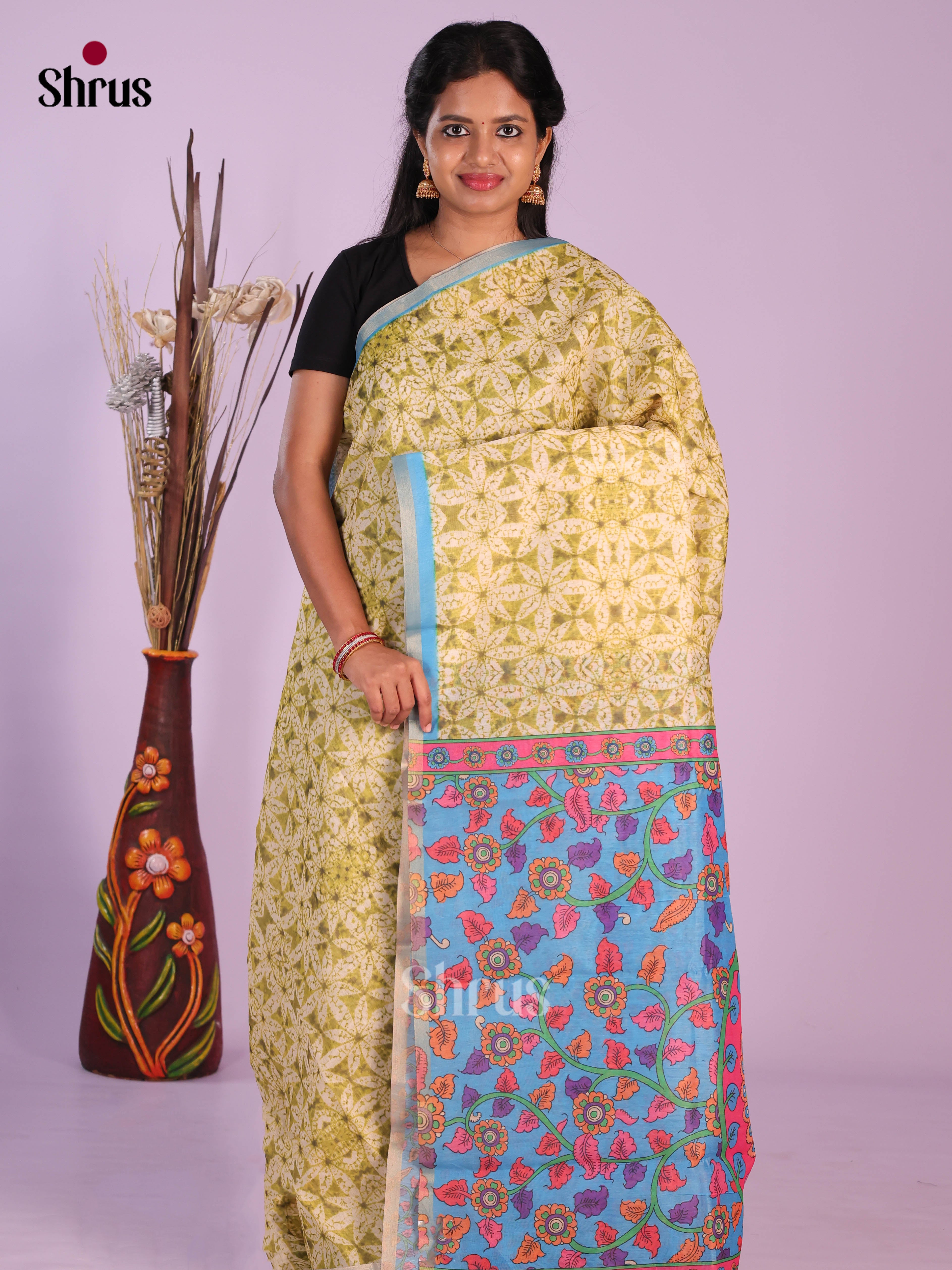 DJS06170 - Linen Cotton Saree - Shop on Shrus.com