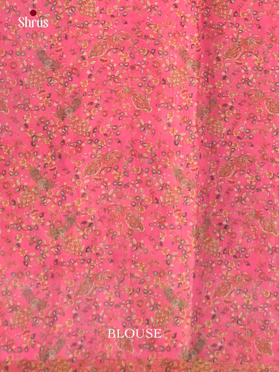 Green & Pink - Linen Cotton Saree - Shop on Shrus.com