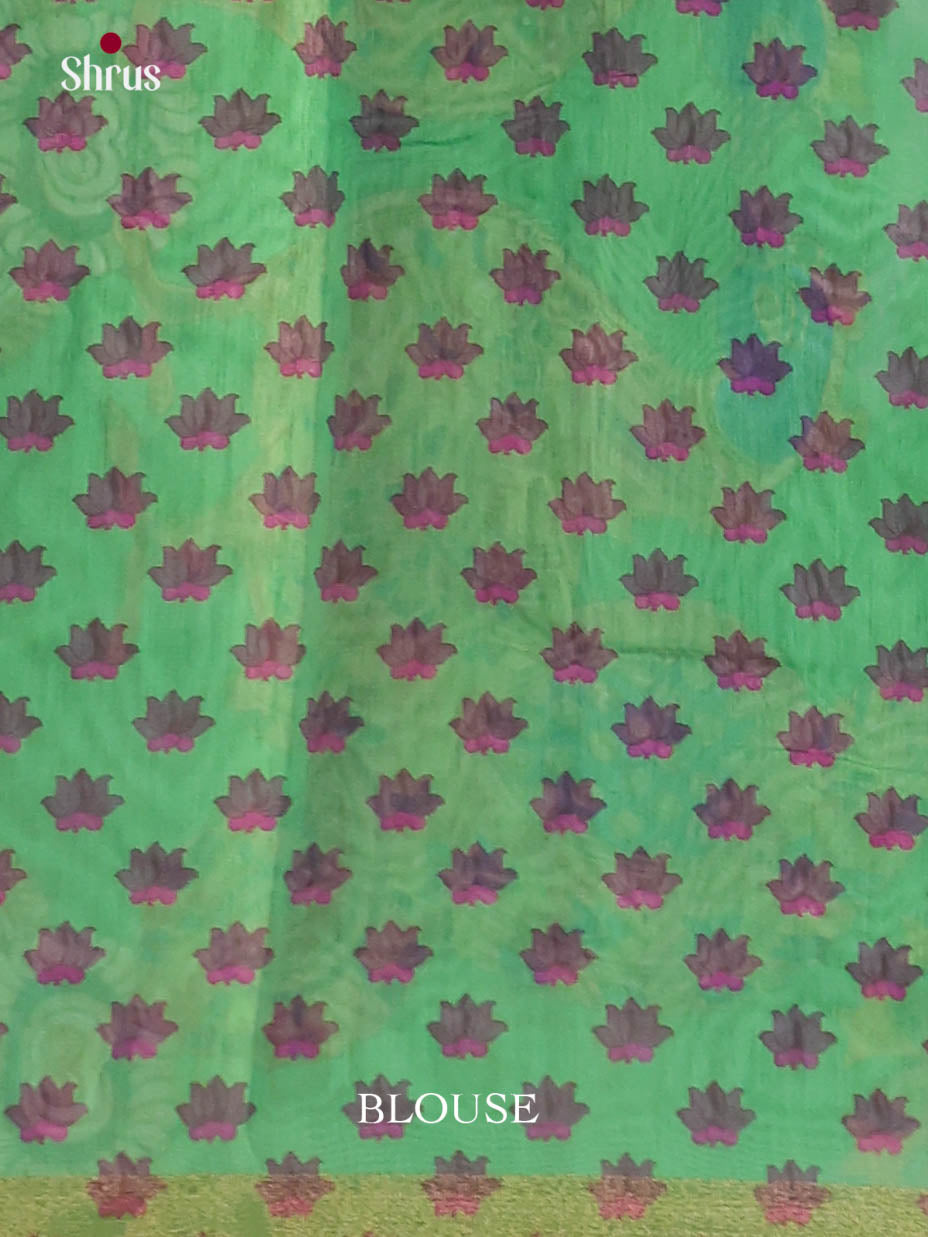 Grey & Green - Linen Cotton Saree