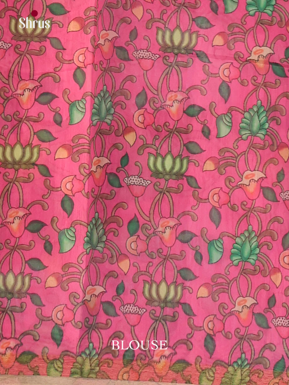 Green & Pink - Linen Cotton Saree