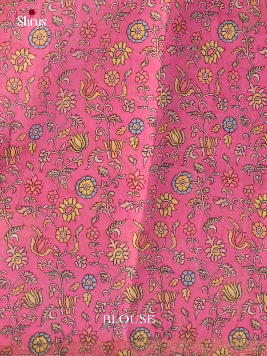 Blue & Pink - Linen Cotton Saree