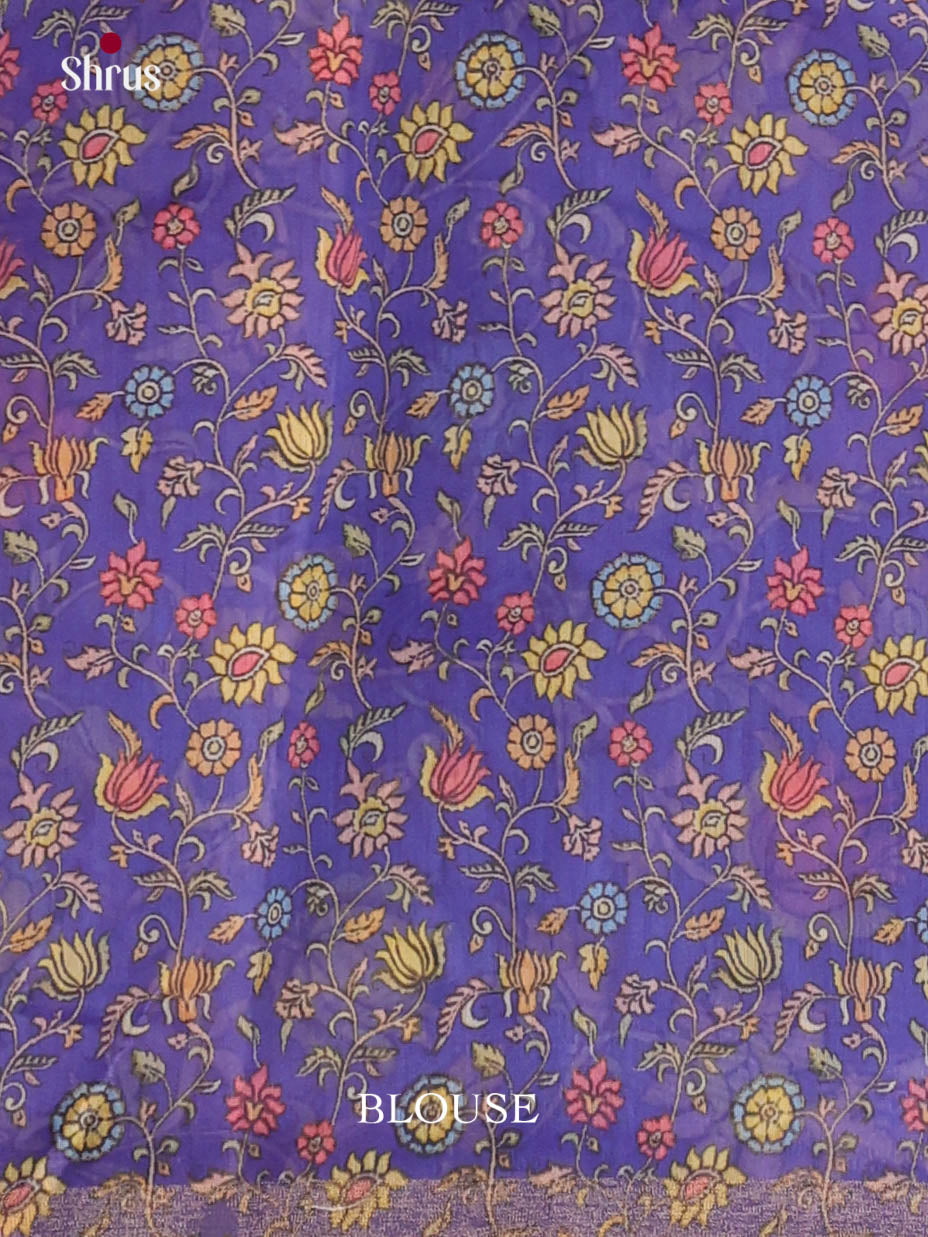 Grey & Purple - Linen Cotton Saree