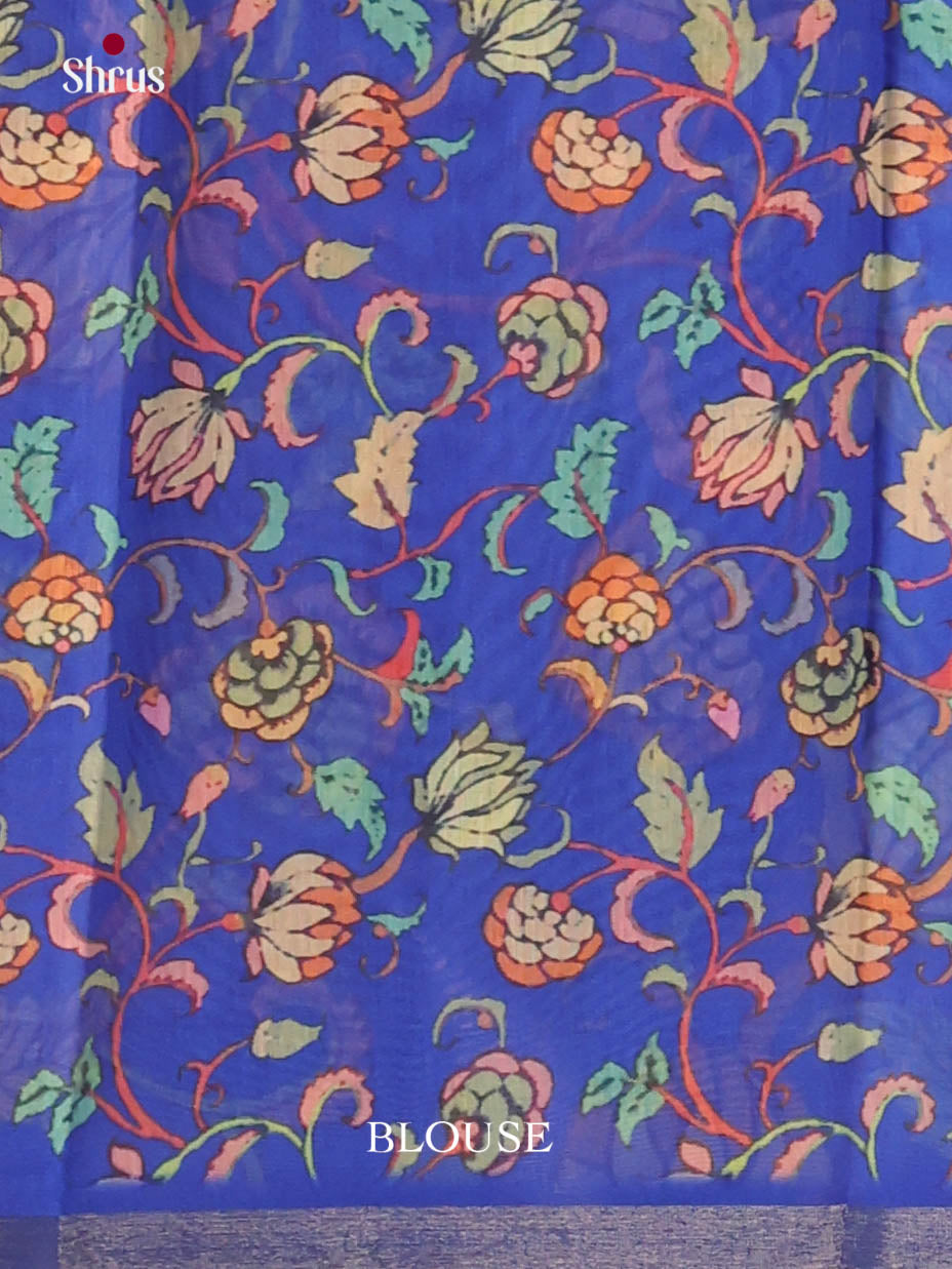 Green & Blue - Linen Cotton Saree