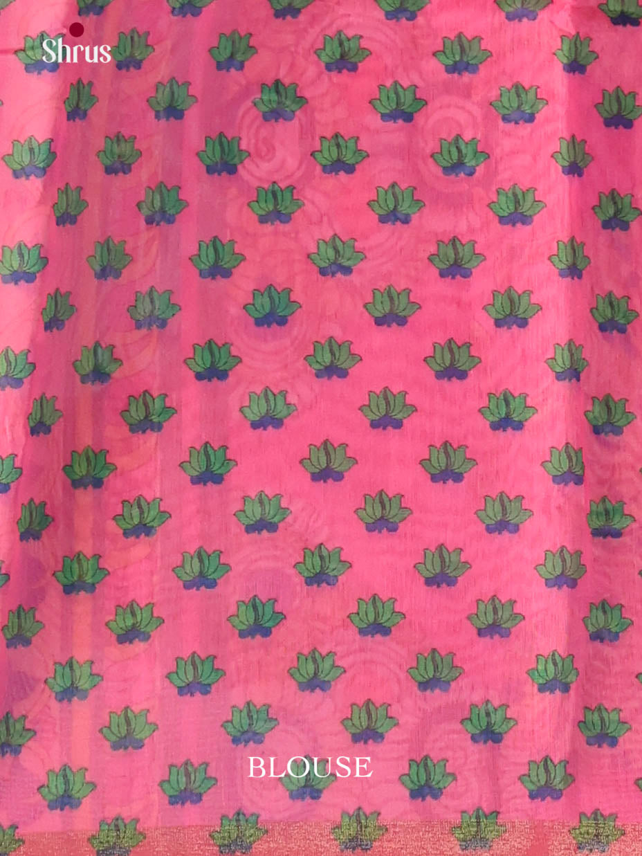 Green & Pink - Linen Cotton Saree