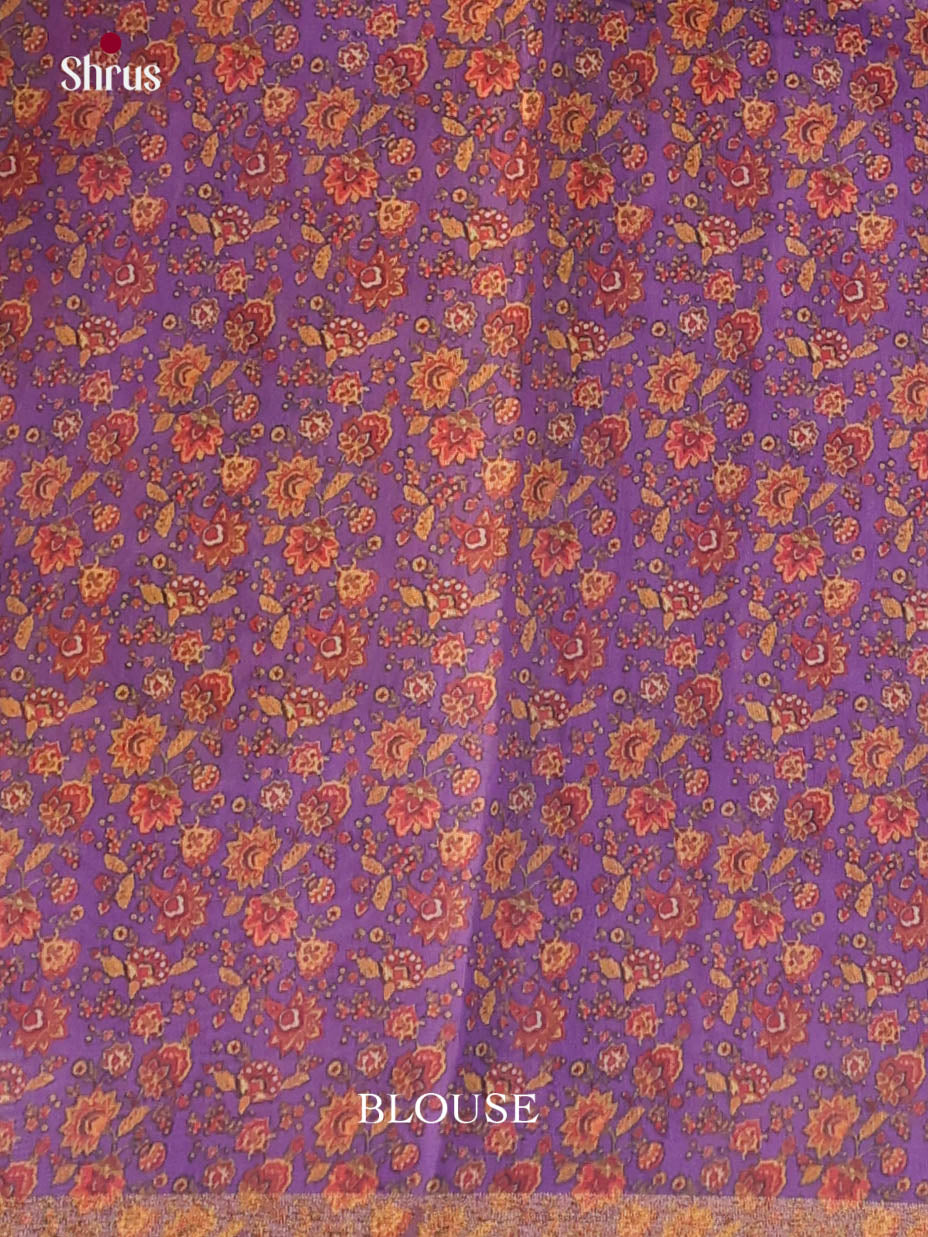 Grey & Purple - Linen Cotton Saree - Shop on Shrus.com