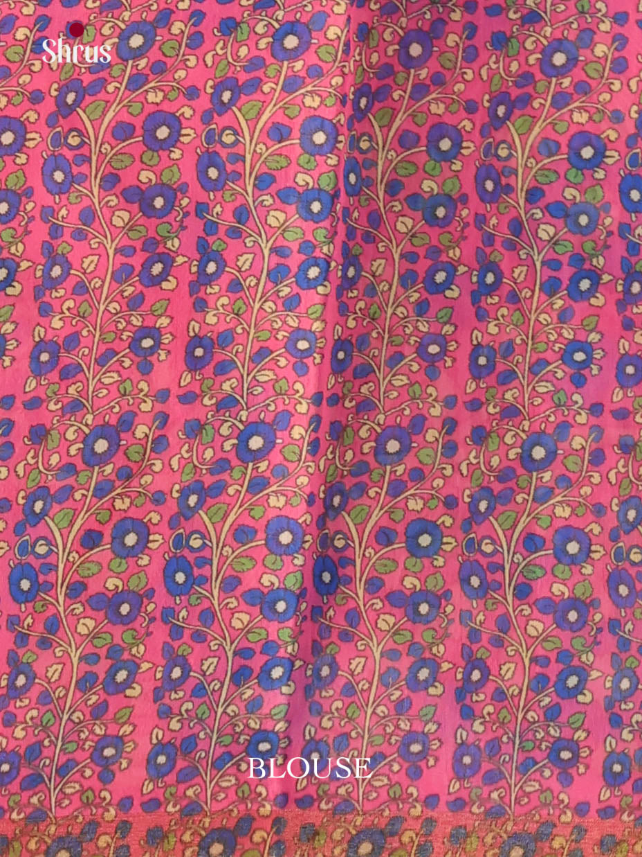 Blue & Pink - Linen Cotton Saree