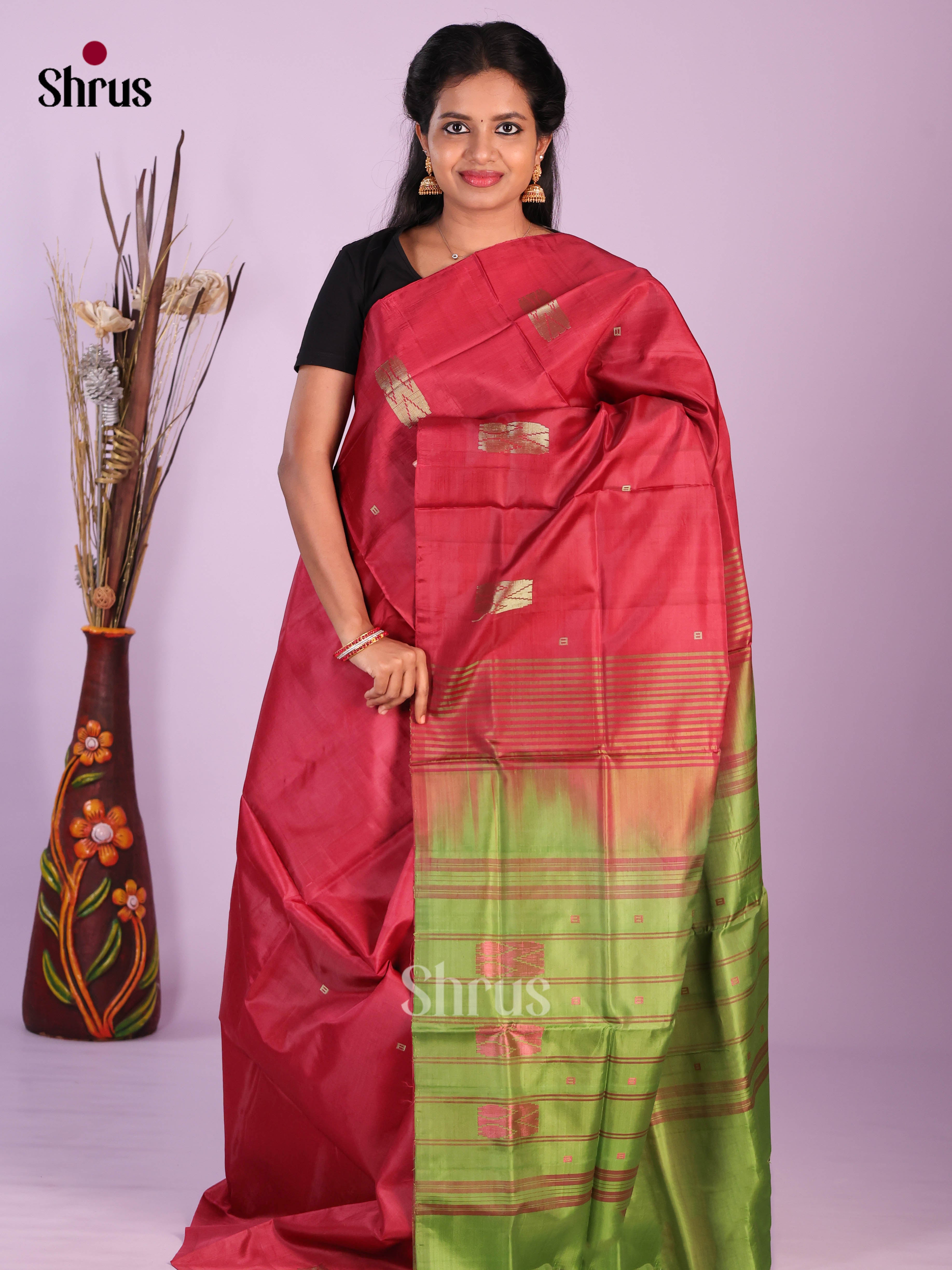 DJS07081 - Banana Pith without blouse Saree - Shop on Shrus.com
