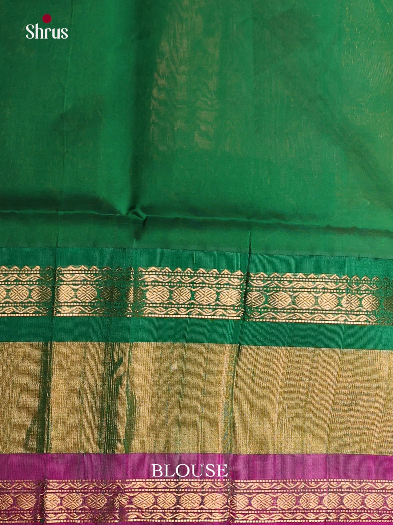 Orange & Green - Silk Cotton Korvai-Medium border Saree - Shop on Shrus.com