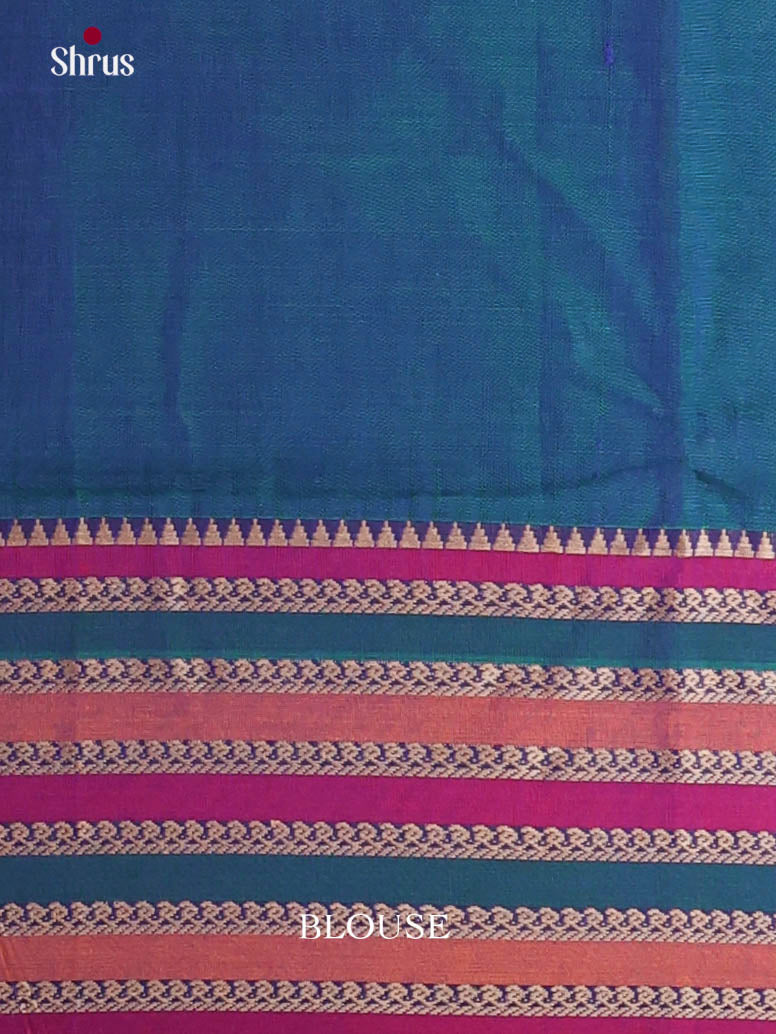 Peacock Blue & Purple - Narayanpet Cotton Saree