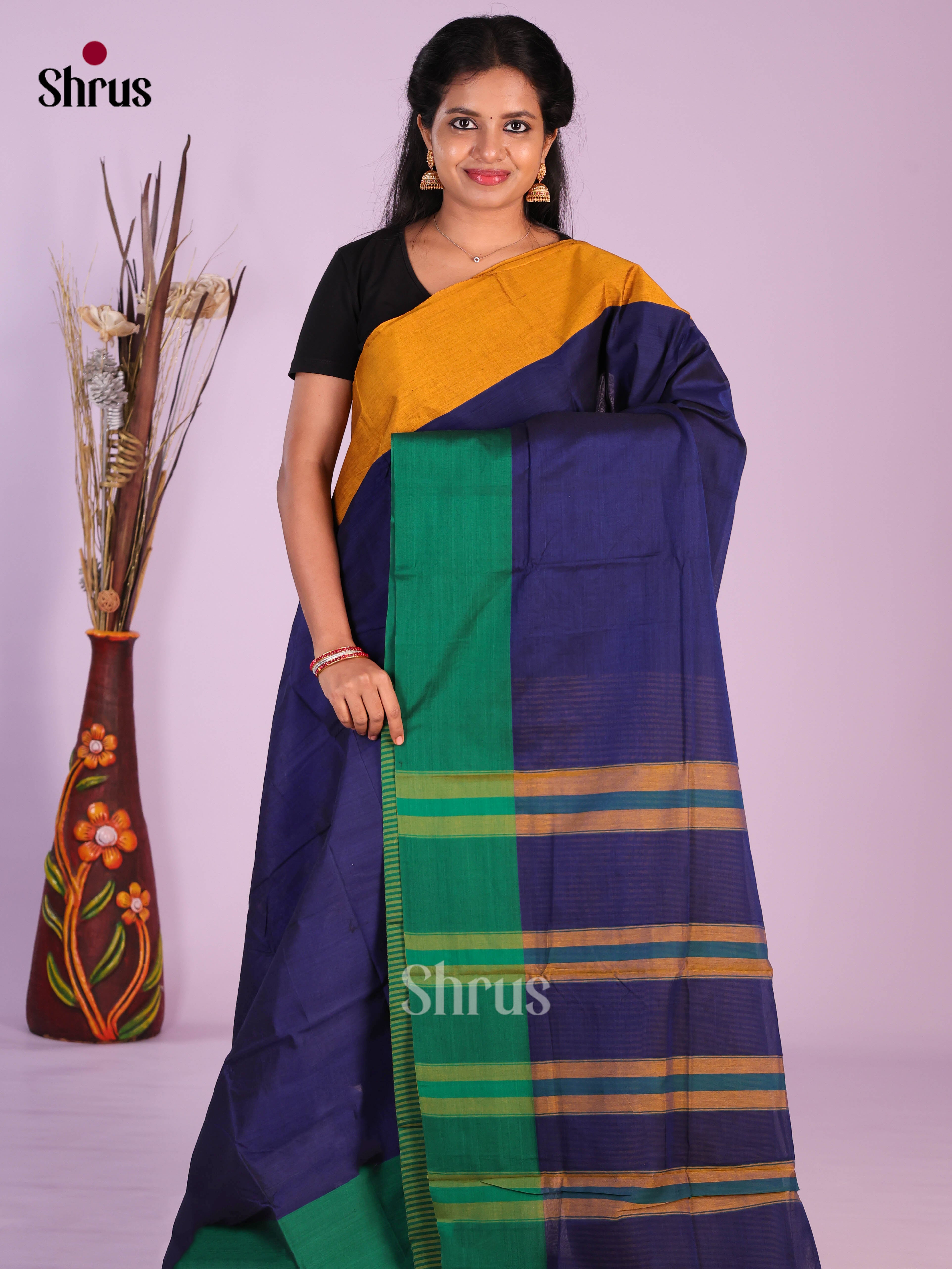 Blue & Green - Narayanpet Cotton Saree