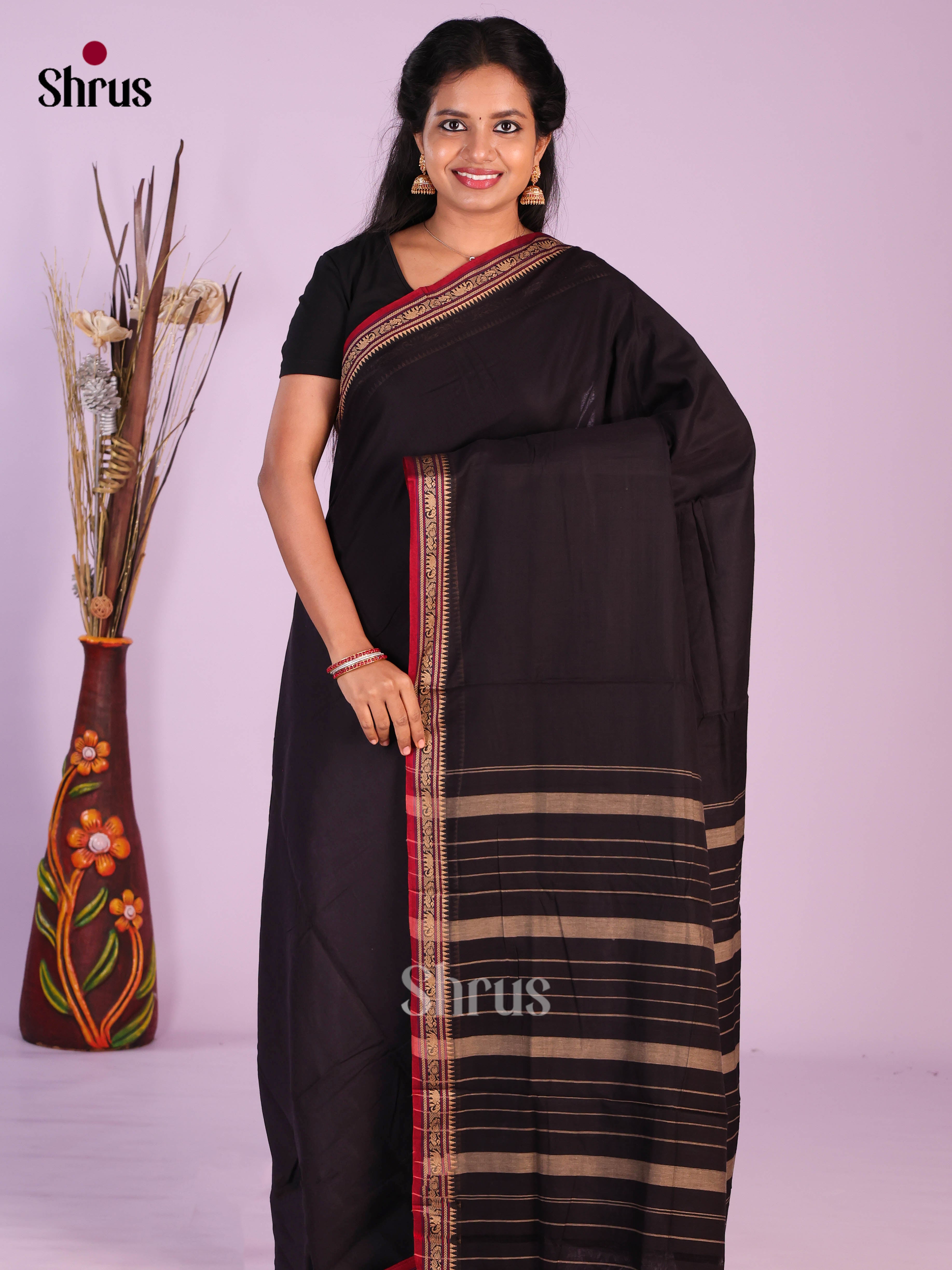 Black & Red - Narayanpet Cotton Saree