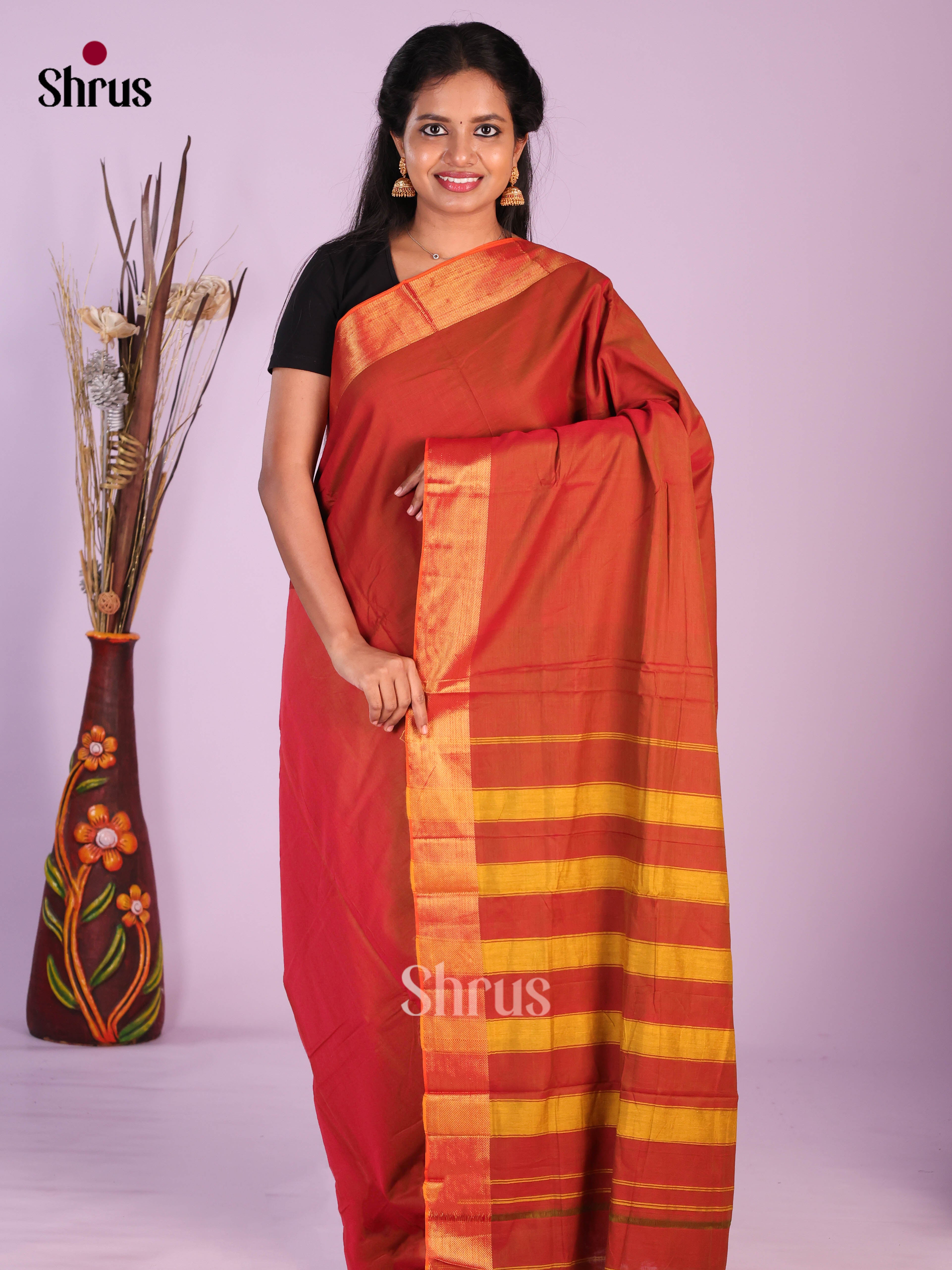 Brick - Narayanpet Cotton Saree