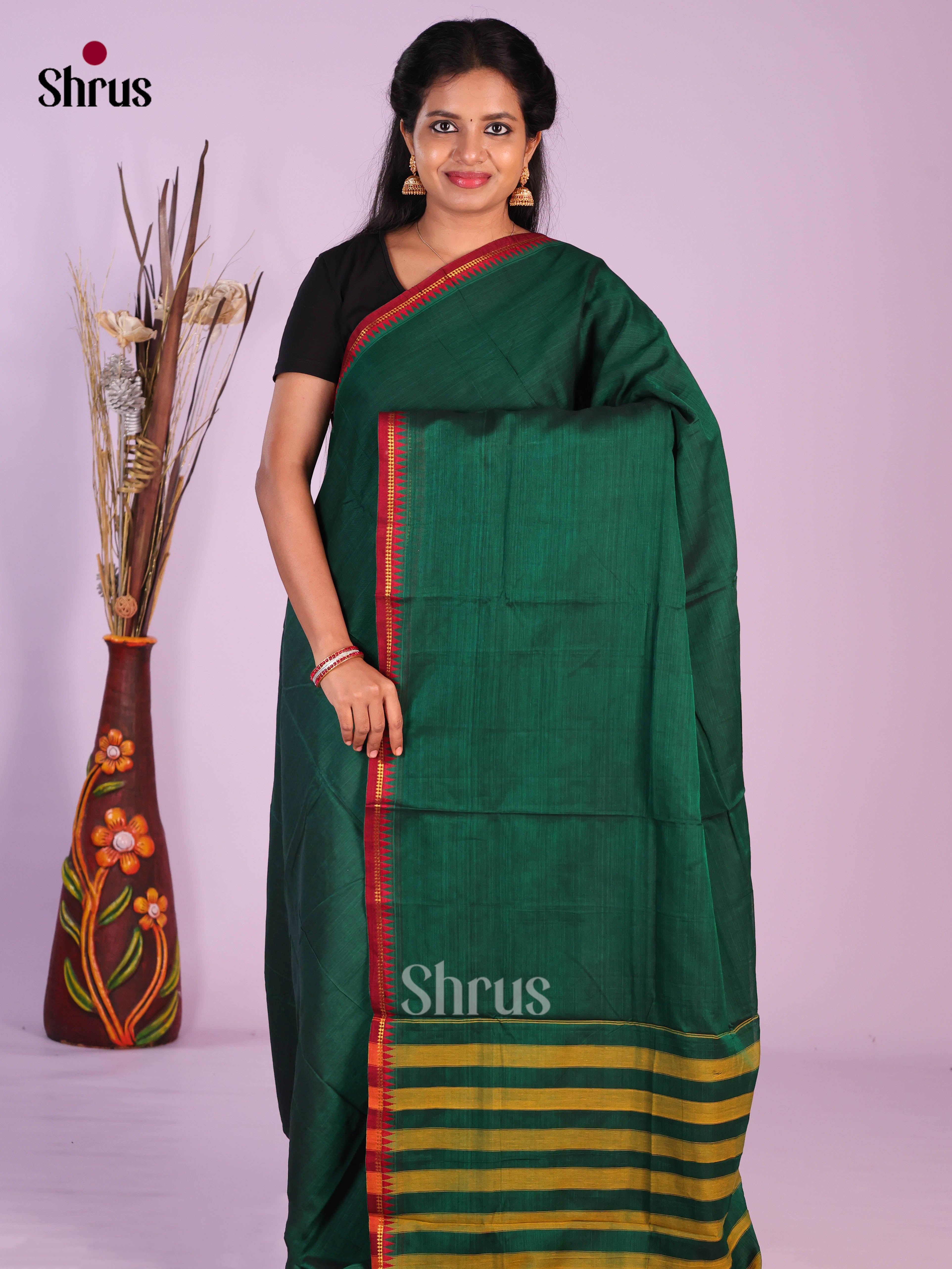 Green & Red - Narayanpet Cotton Saree