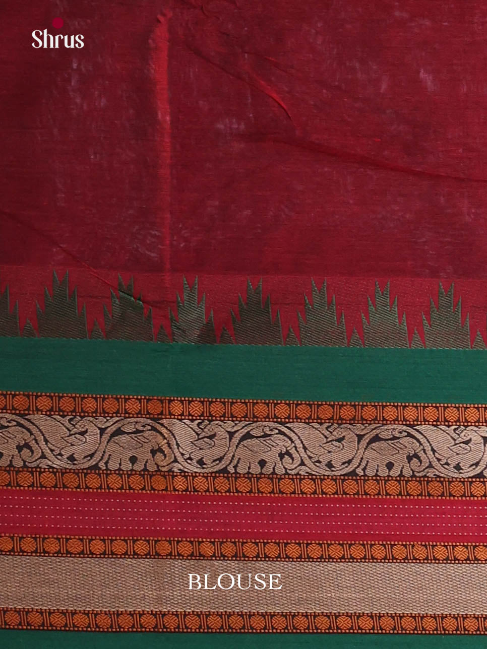 Maroon & Green - Narayanpet Cotton Saree