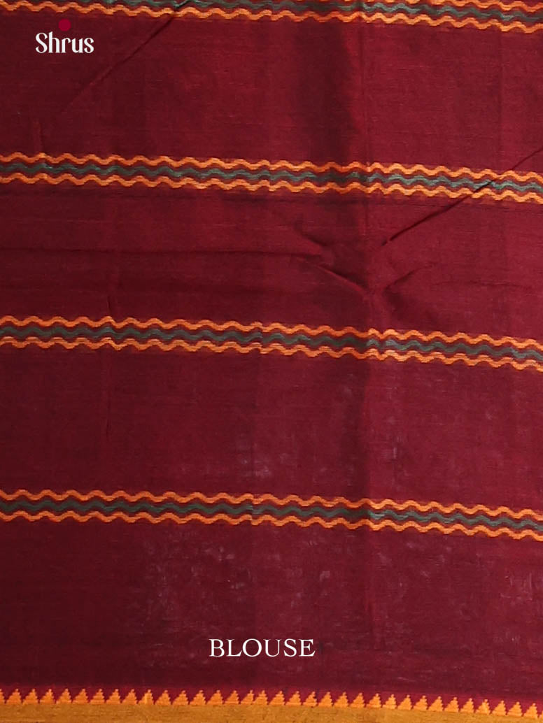 Maroon & Mustard - Narayanpet Cotton Saree