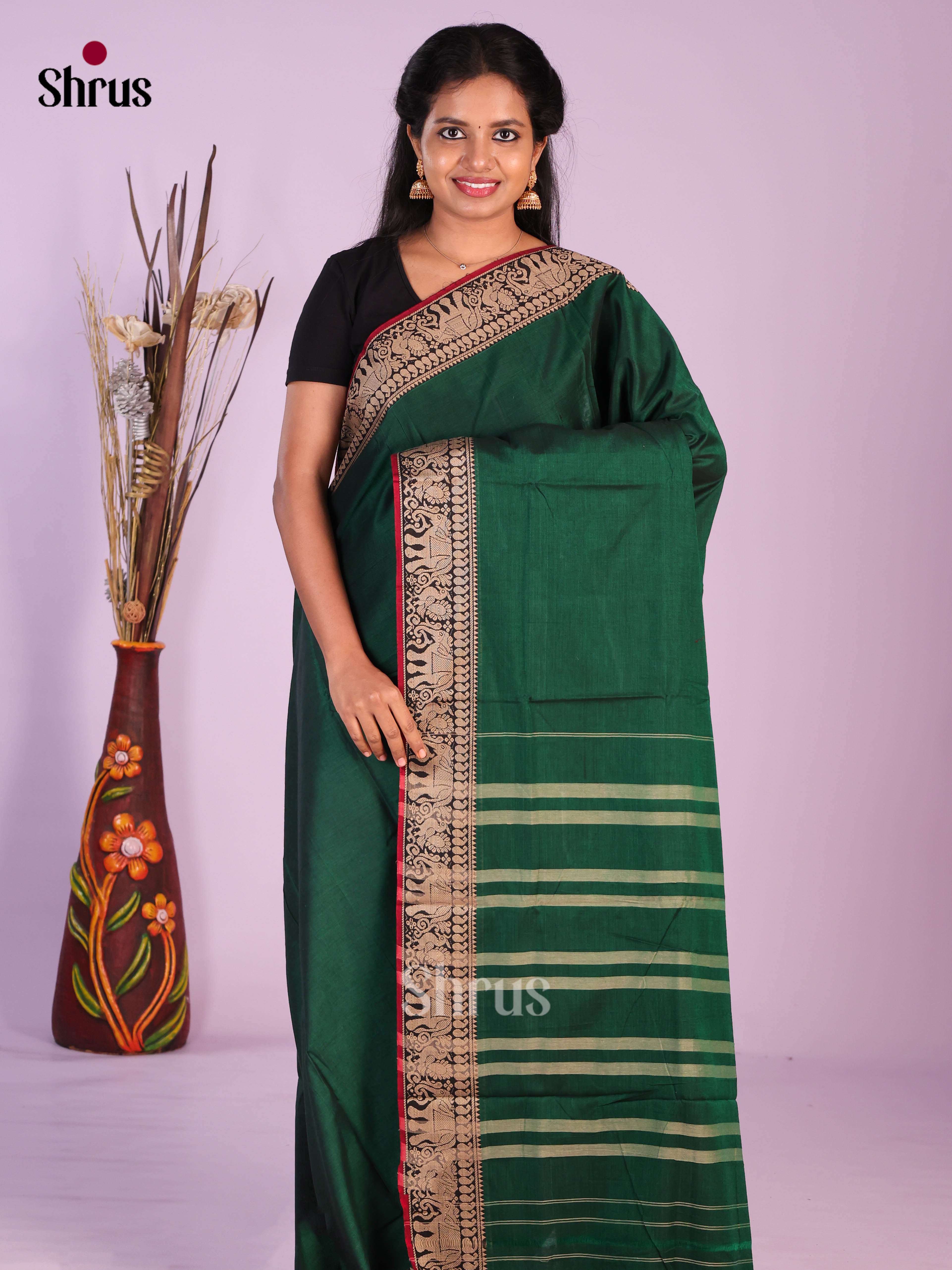 Green & Red- Narayanpet Cotton Saree