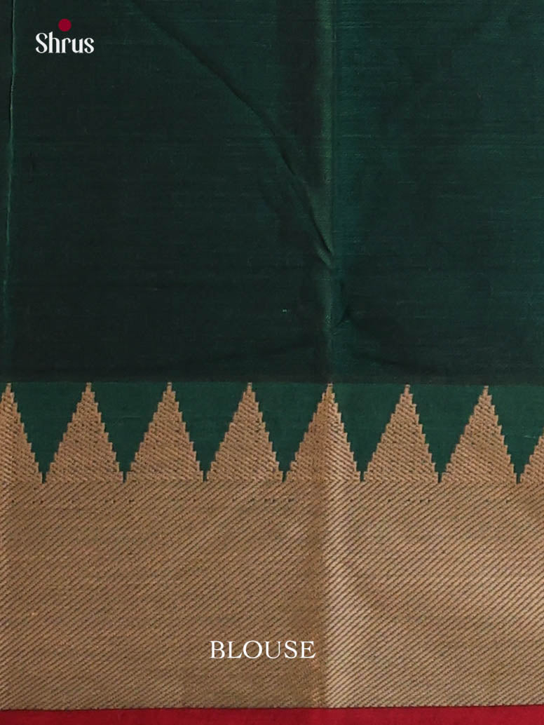 Dark Green & Red - Narayanpet Cotton Saree